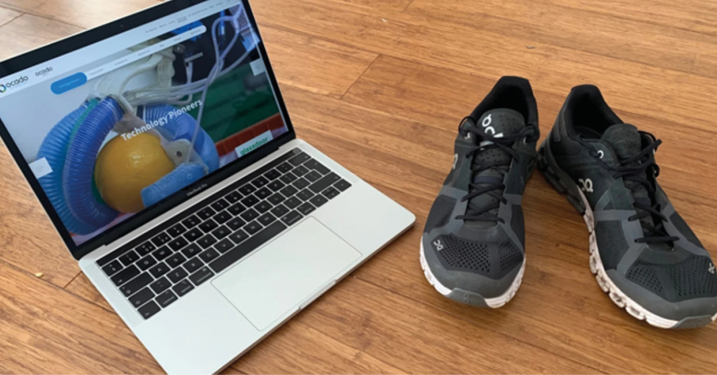 Laptop and Trainers