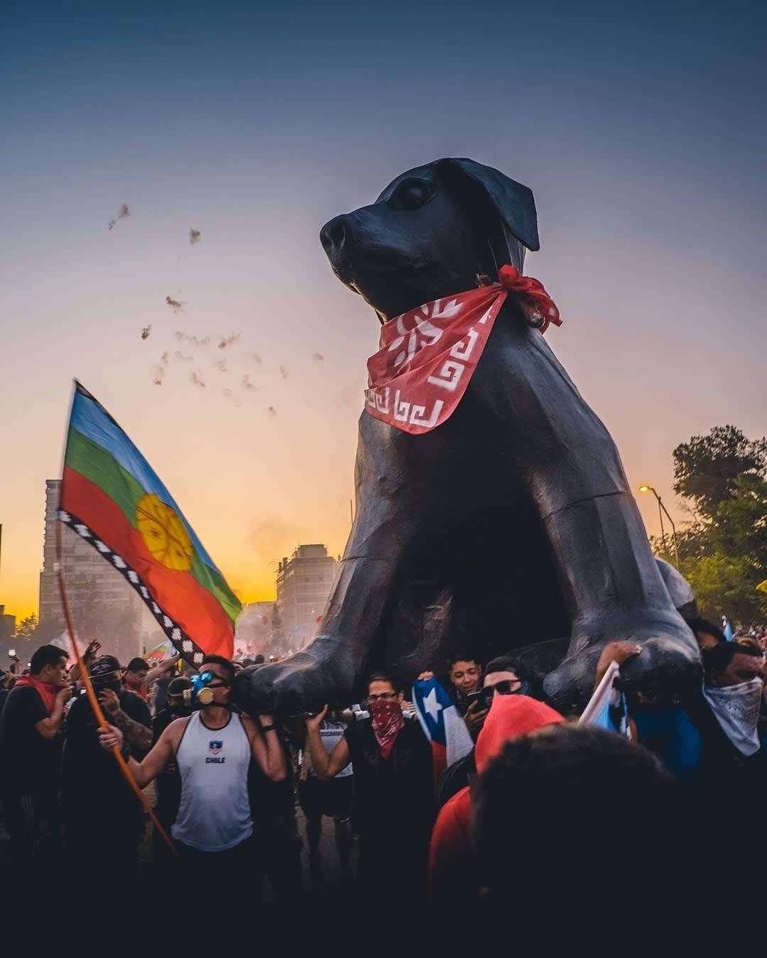The statue of Bebe on the protest. The photo of unknown author