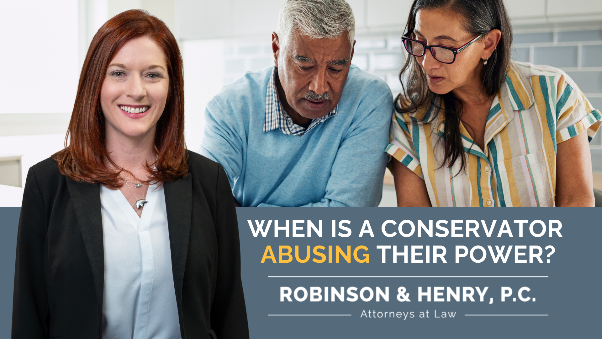 An advertisement from Robinson & Henry, P.C., Attorneys at Law, asking 