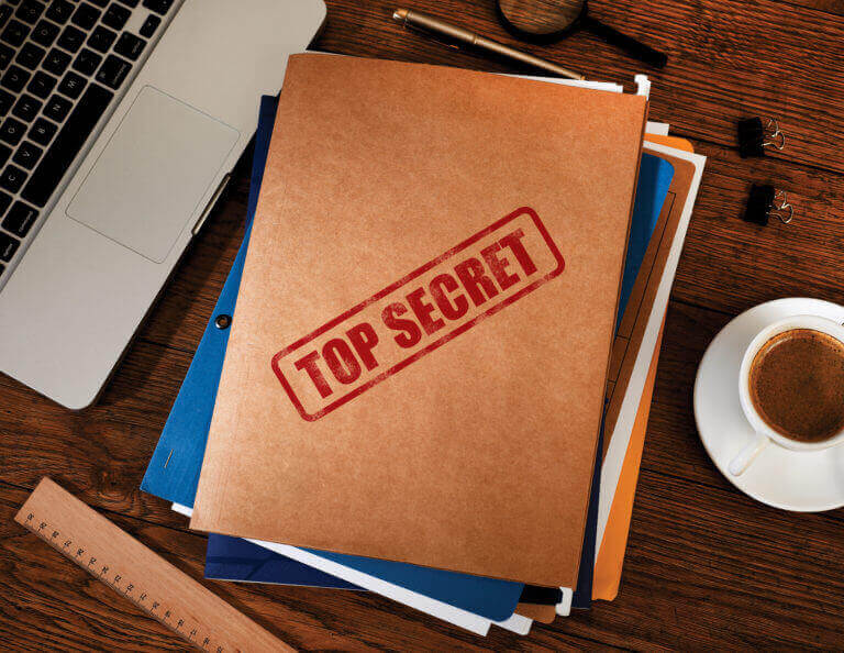 Picture of a top secret file that cannot be looked at if you have high debt