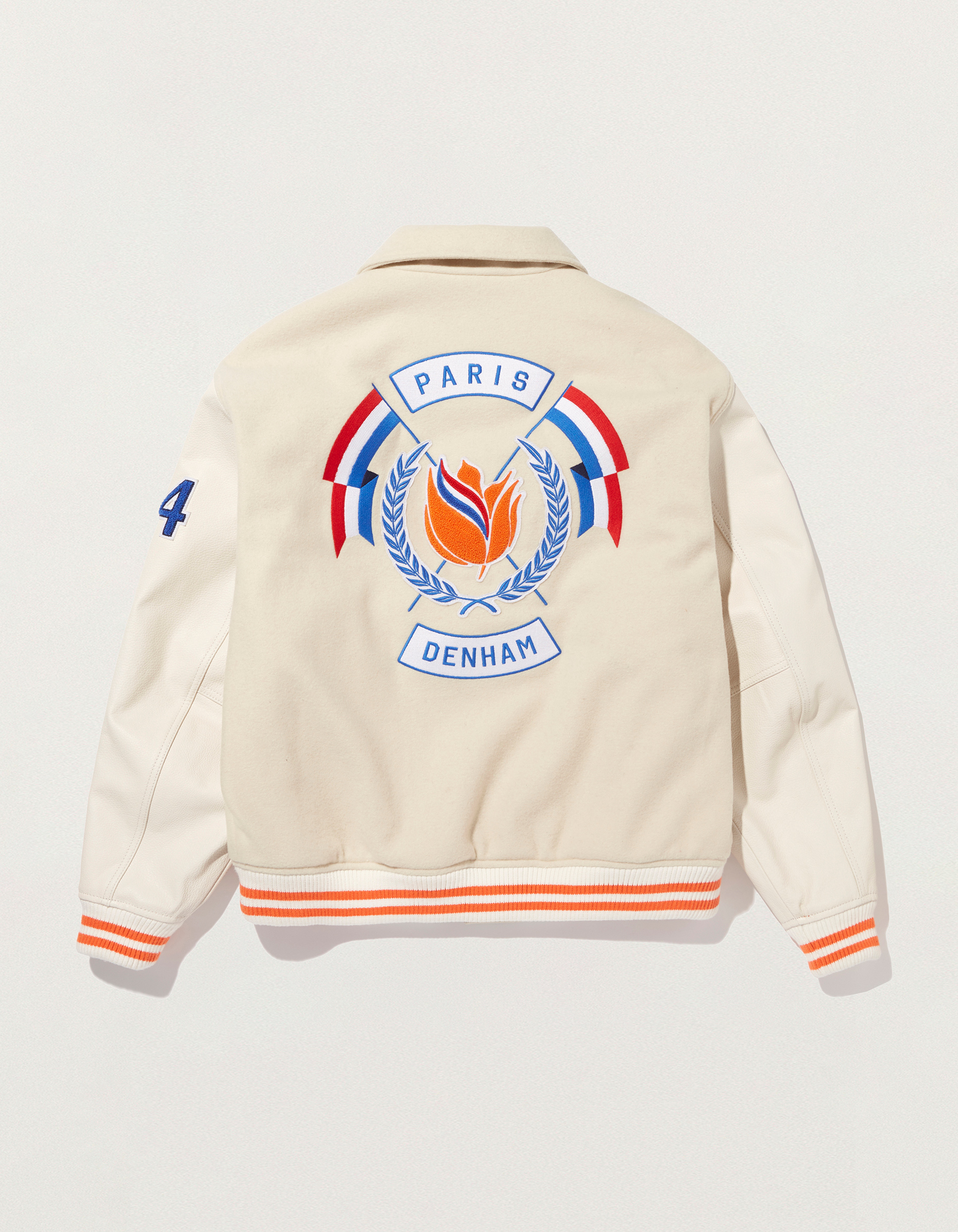 VARSITY JACKET Wool Pebbled Leather - DENHAM