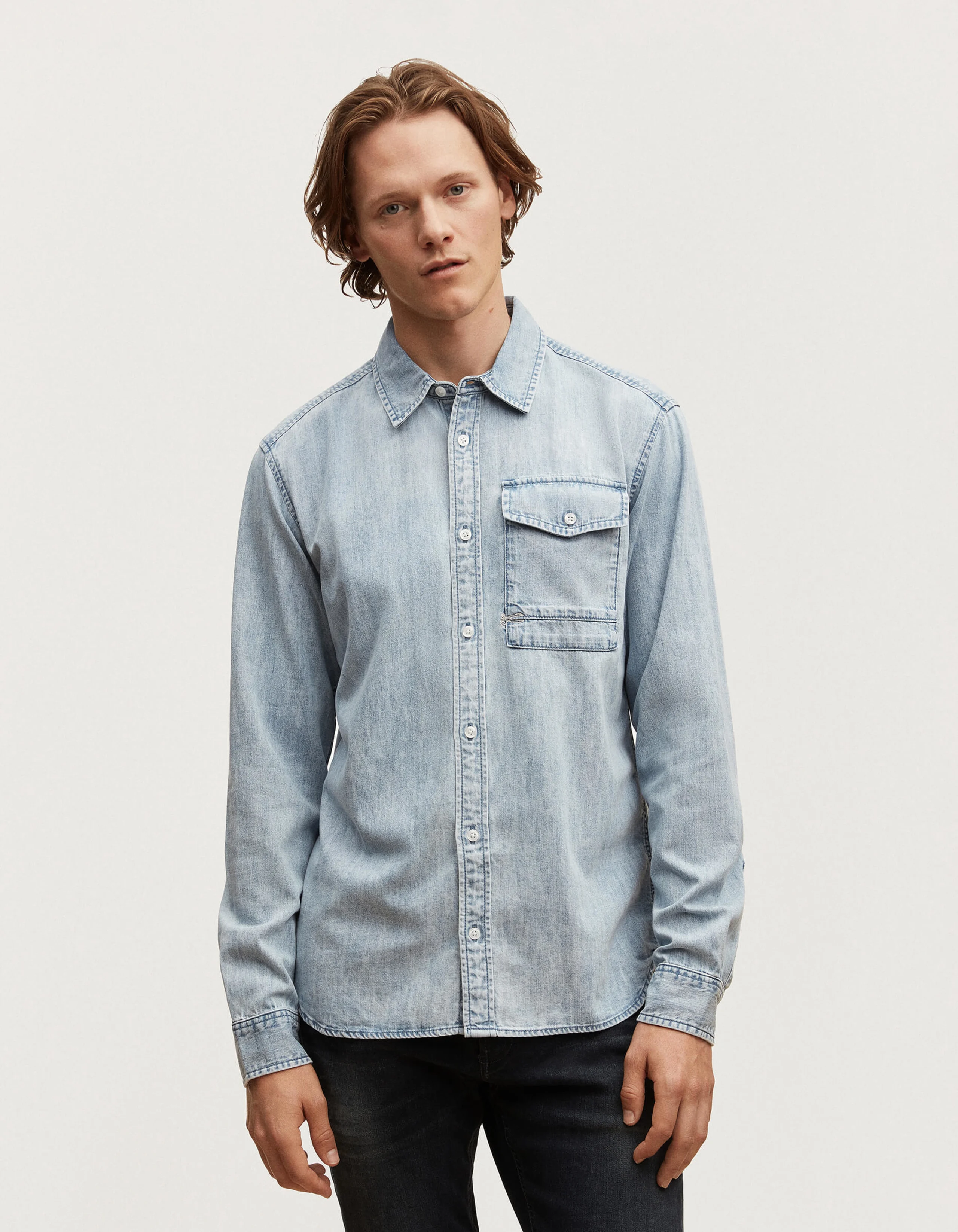 JAREN DENIM SHIRT Light Stone Wash