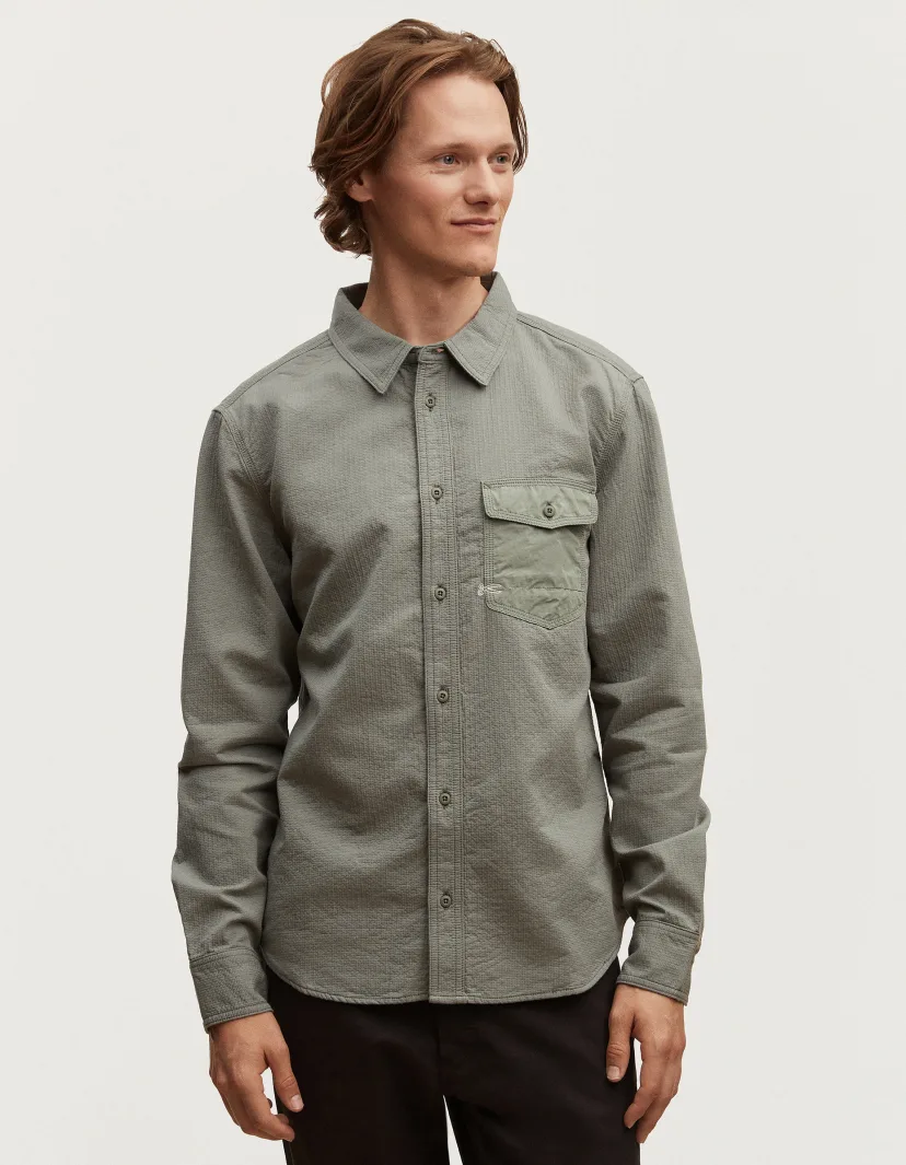 WORKER SHIRT Indigo Cotton - DENHAM