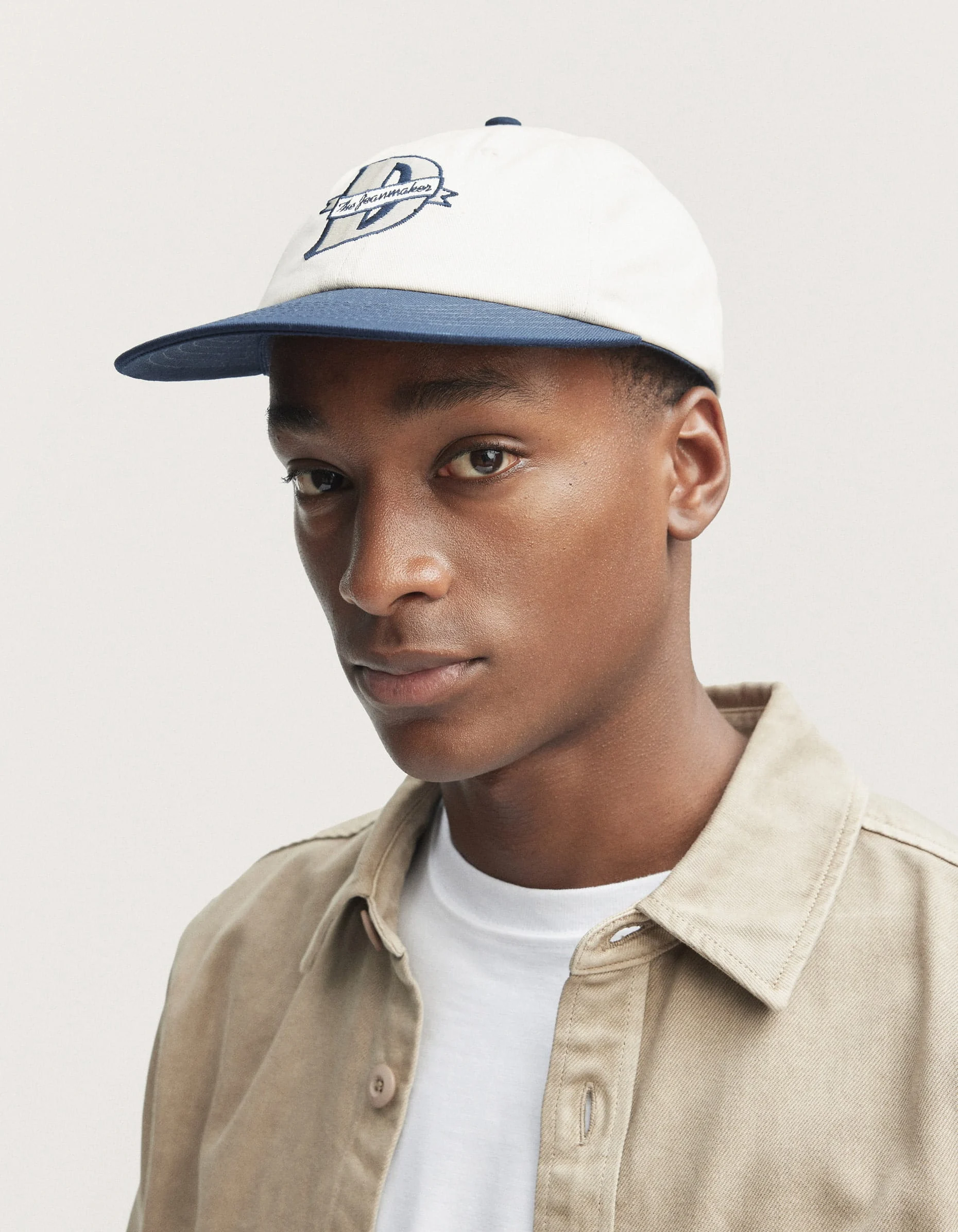 AURO VARSITY 6-PANEL CAP Ecru Denim