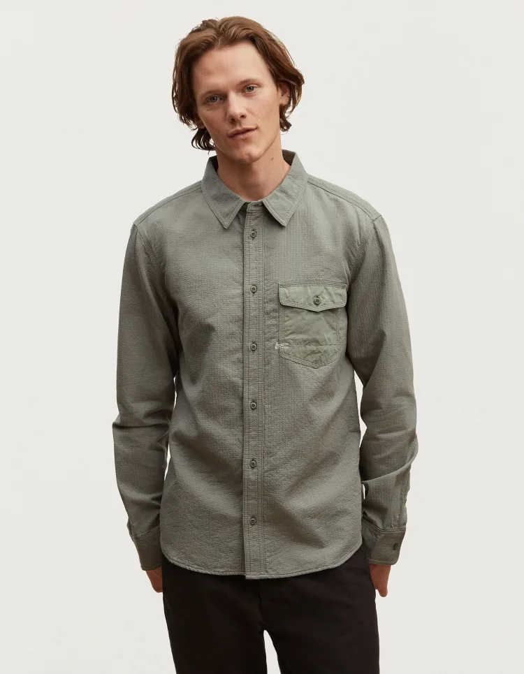 WORKER SHIRT Indigo Cotton - DENHAM