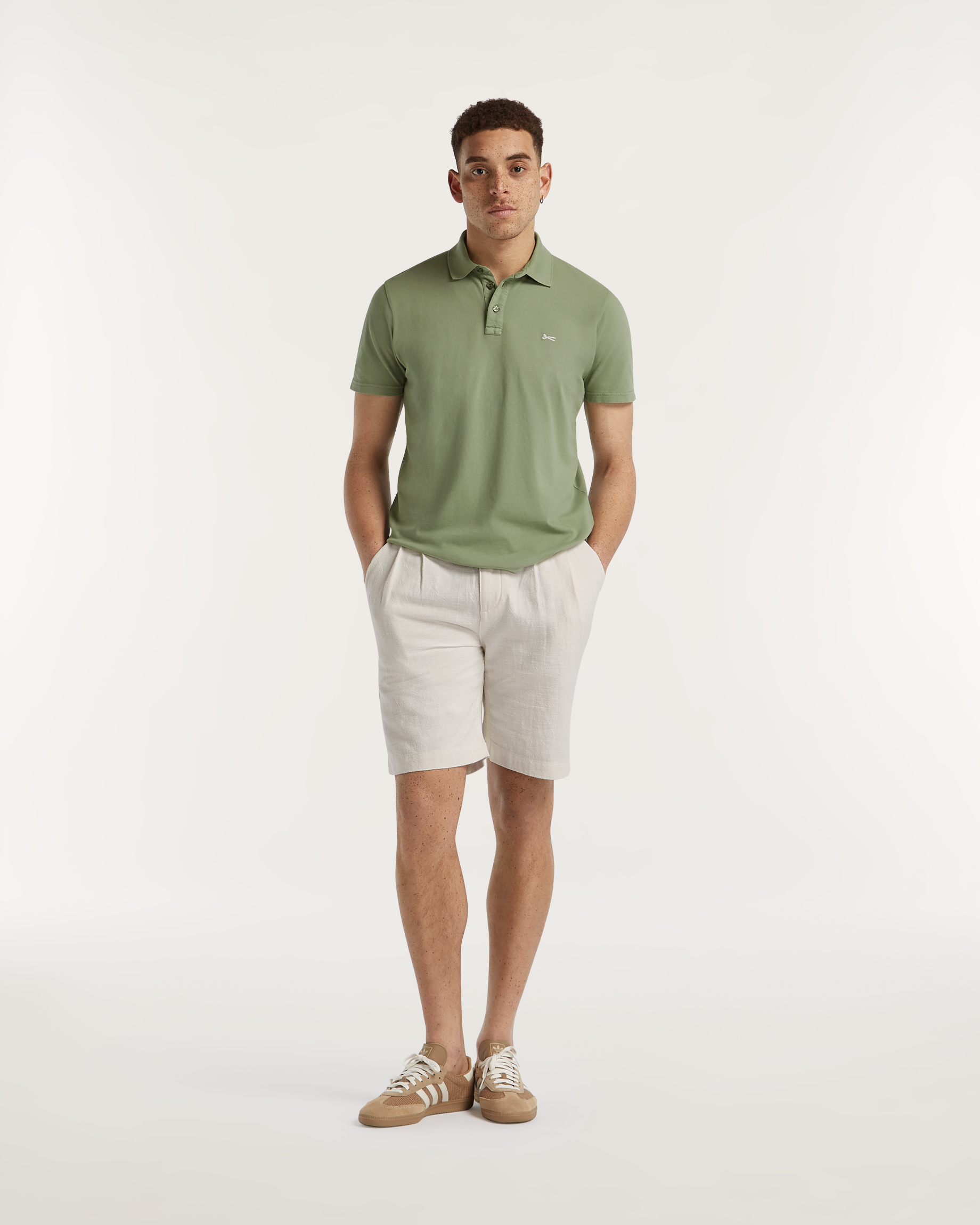 パンツ SASUKE PLEATED SHORT IJ denham SASUKE PLEATED SHORT Structured Cotton Linen - DENHAM