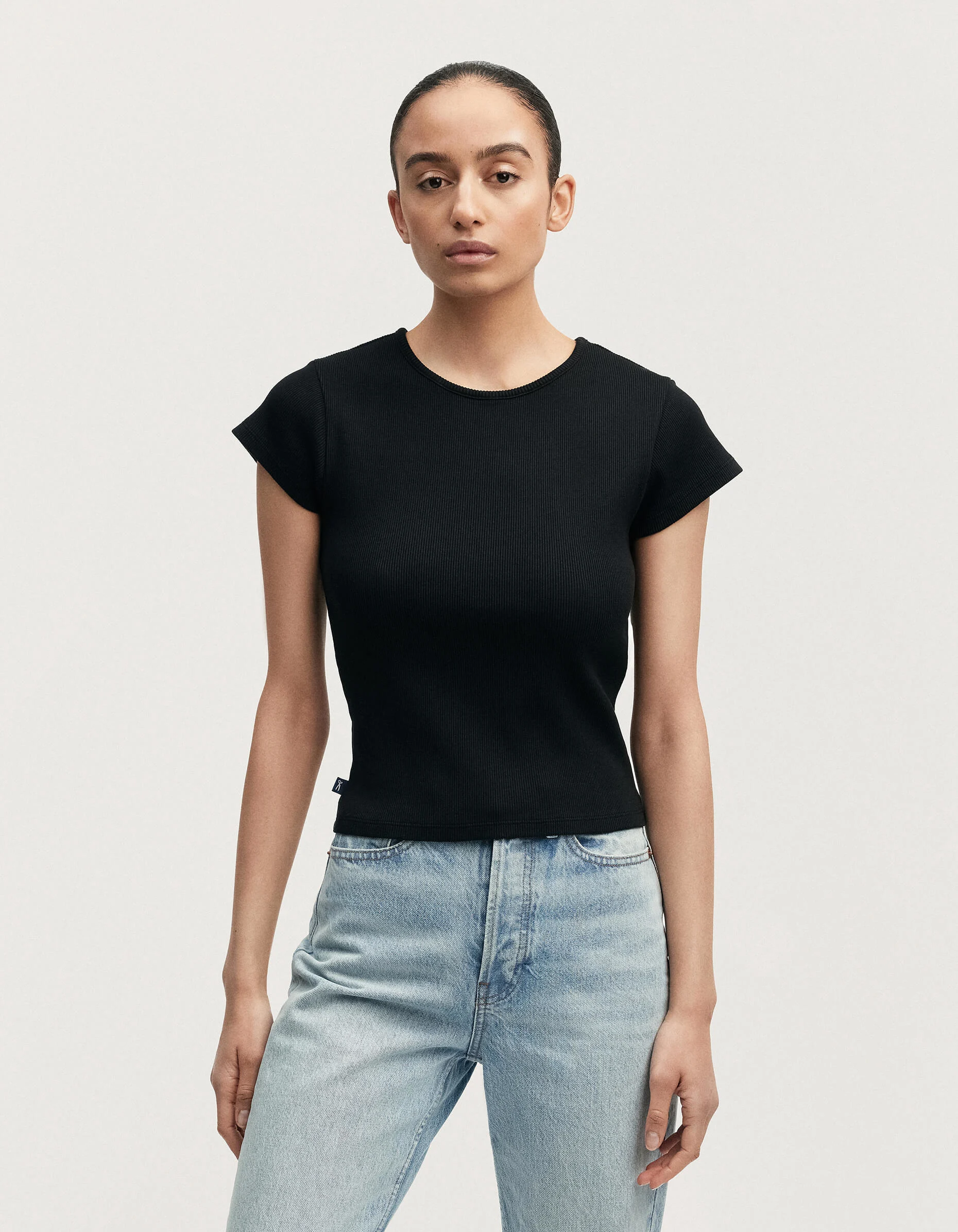 AKACHAN RIBBED TEE Cotton Modal