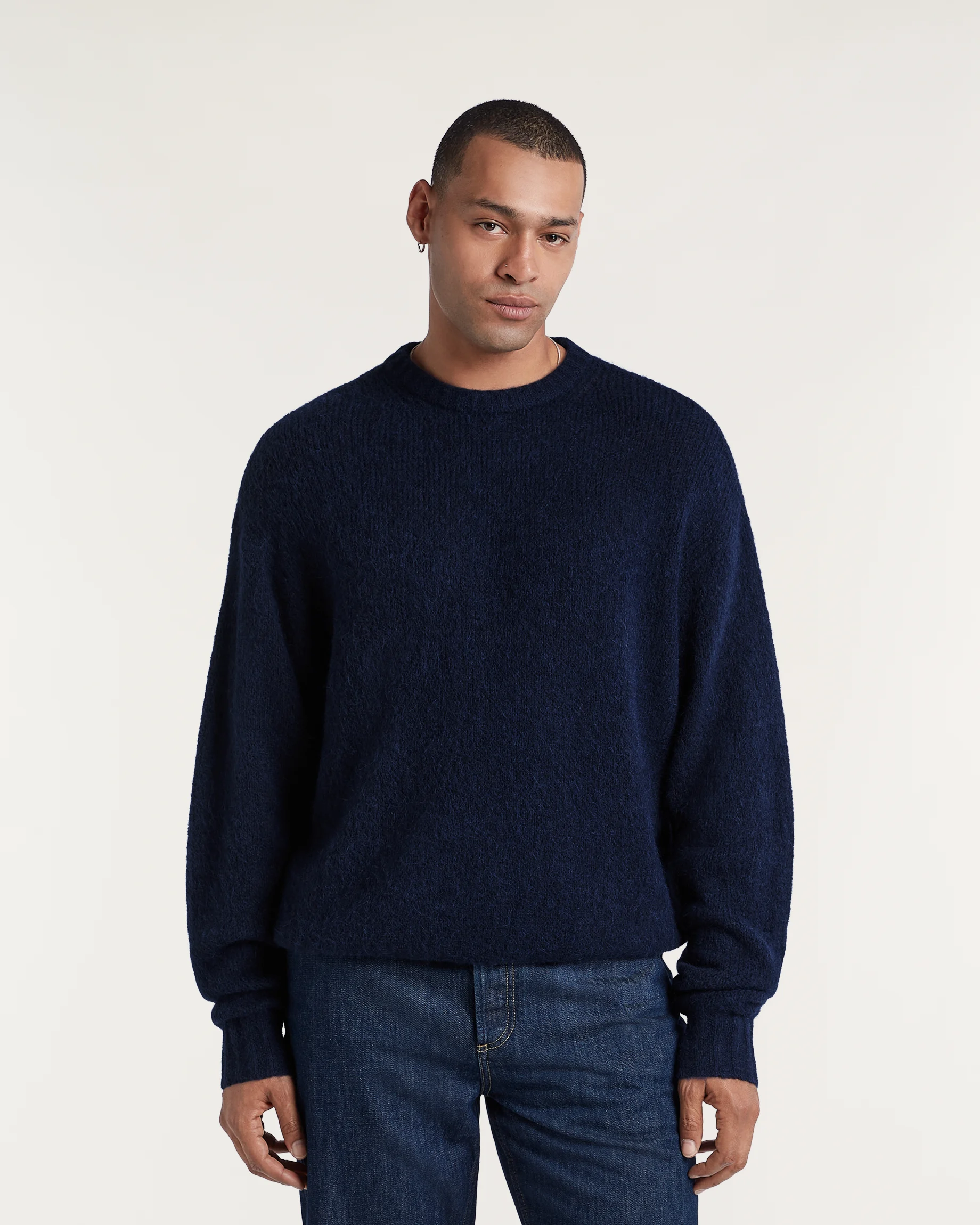 KEAGAN KNITTED CREWNECK NAVY BLAZER