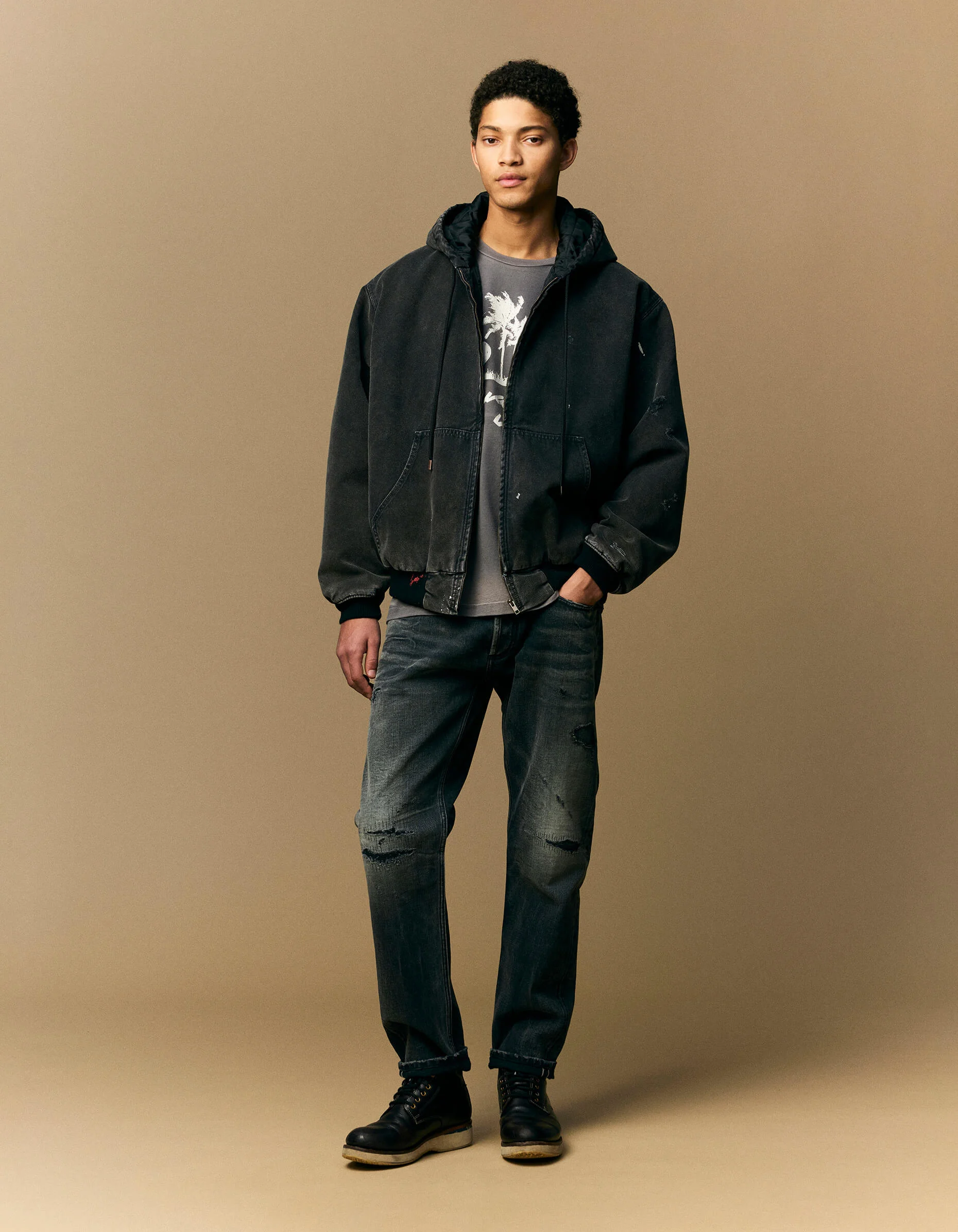 ARCHIVE HOODED BOMBER Heavy Cotton Canvas