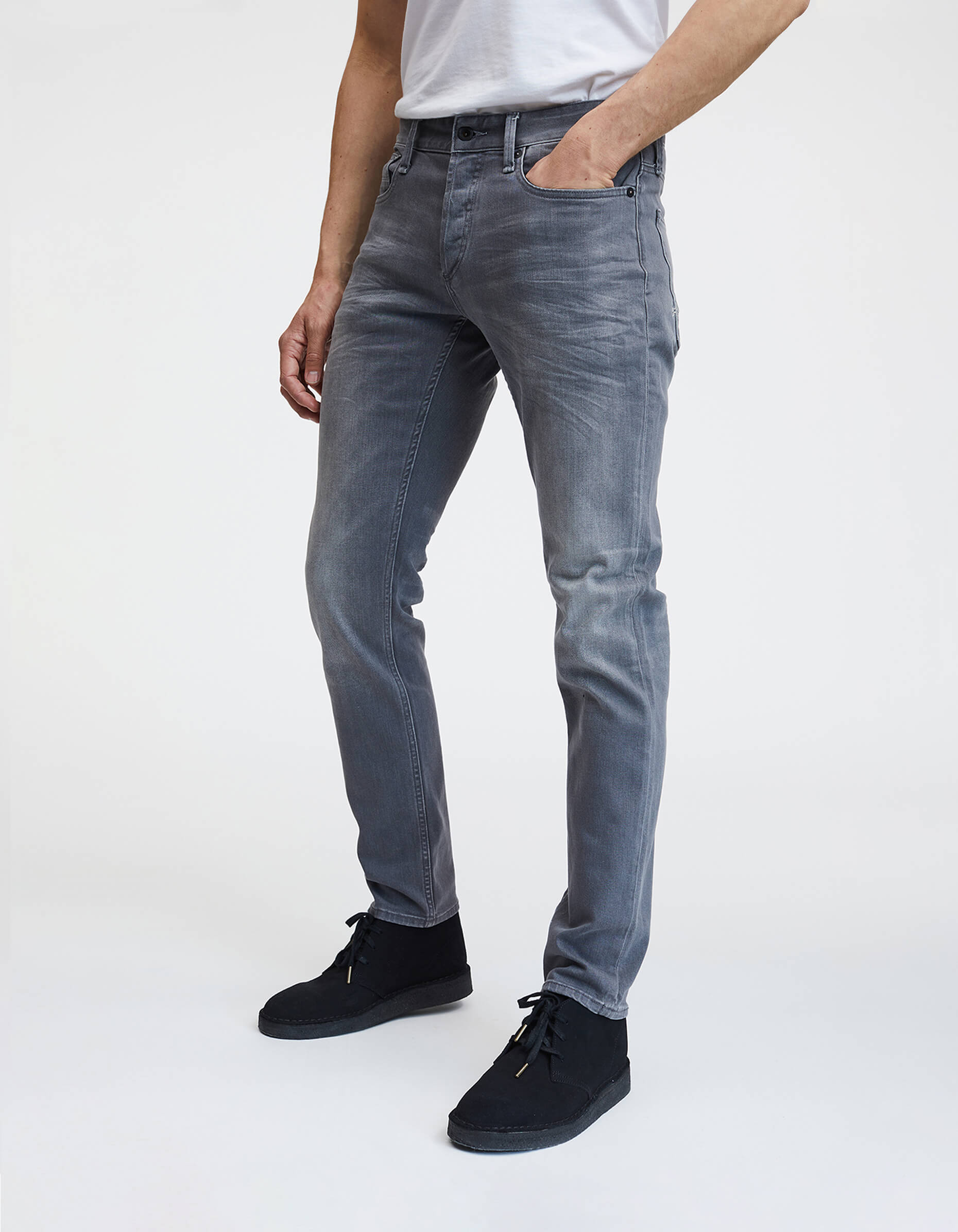 RAZOR Authentic Worn Grey Denim - DENHAM