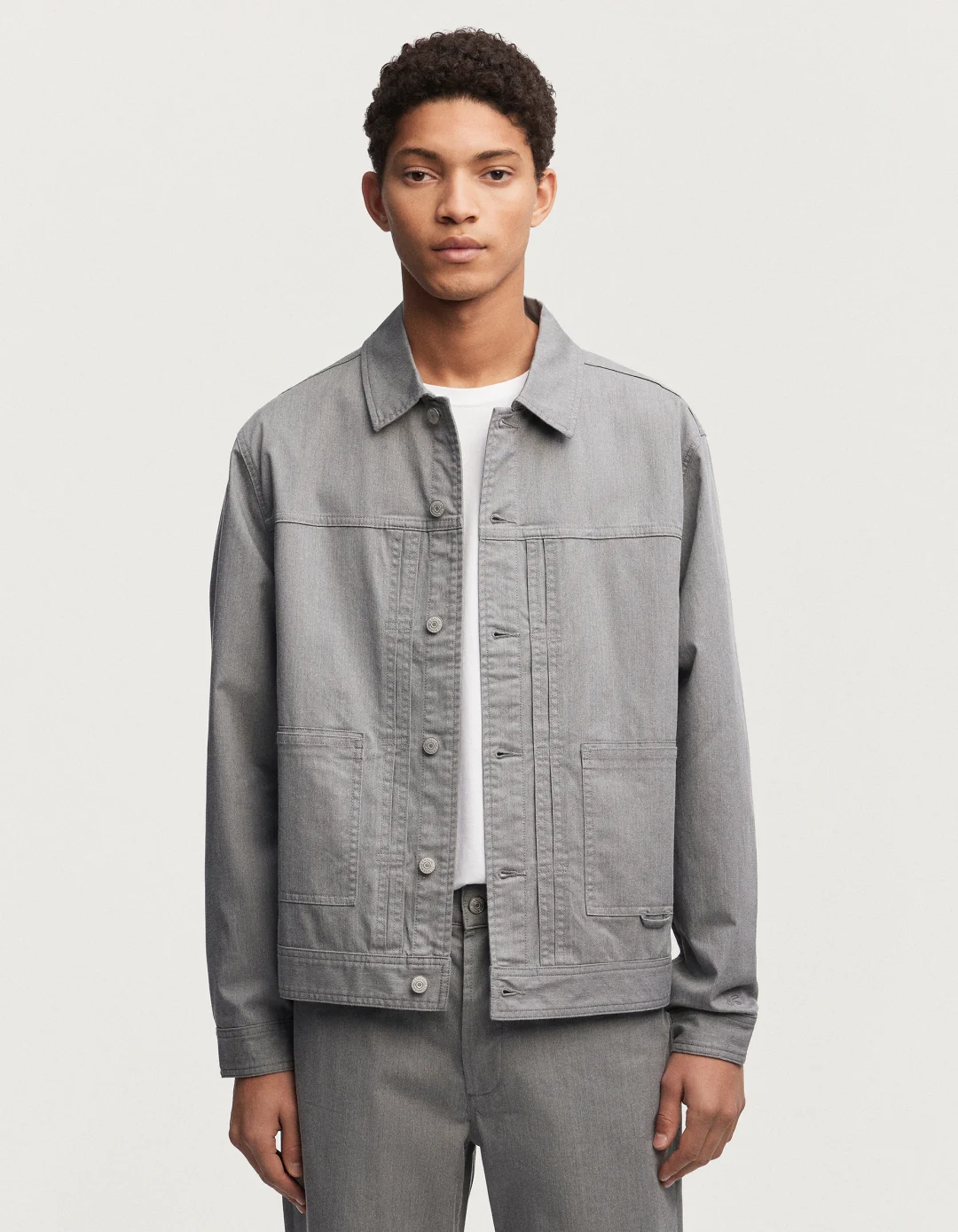 KORYU TWILL JACKET Grey Melange - DENHAM