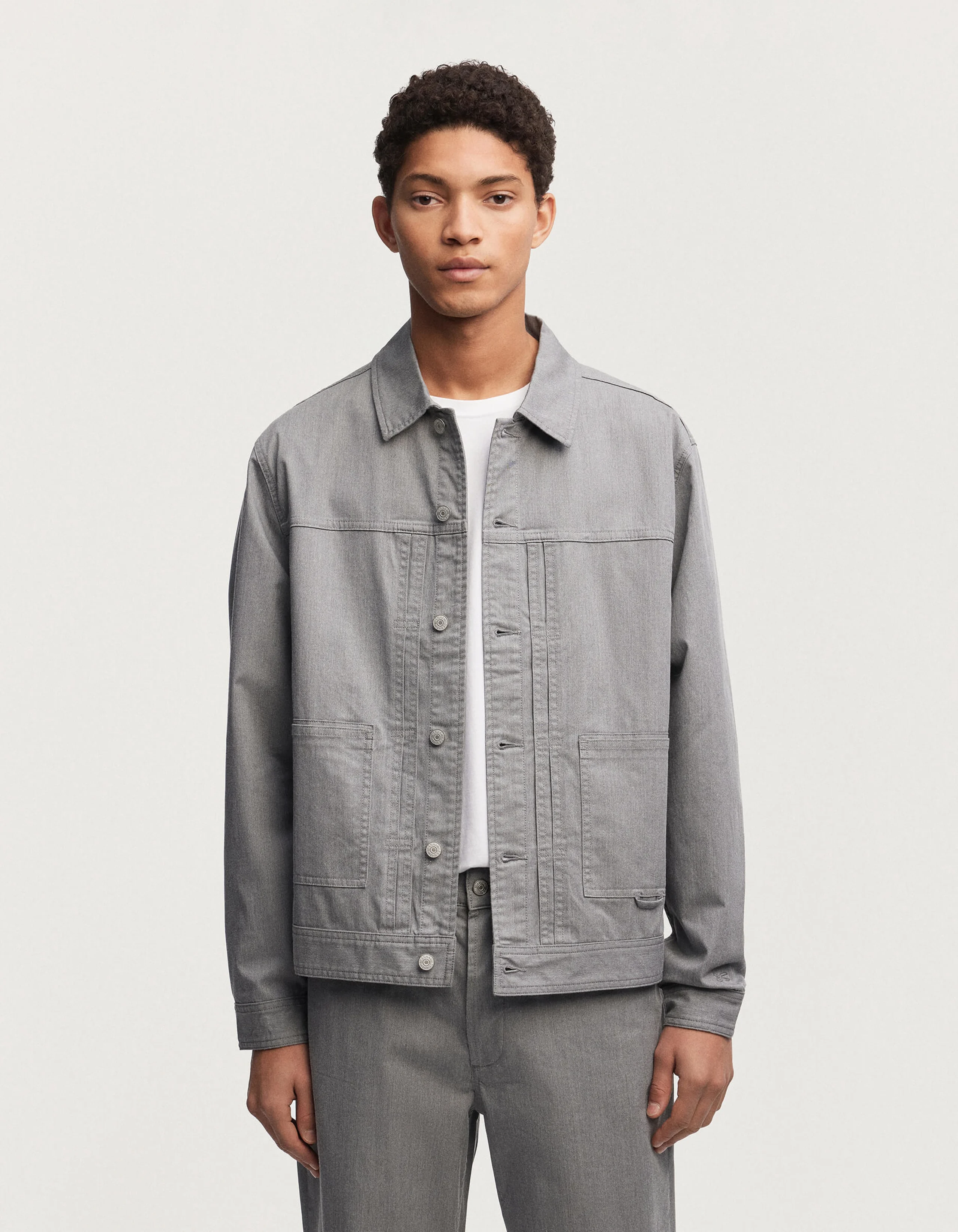 KORYU TWILL JACKET Grey Melange