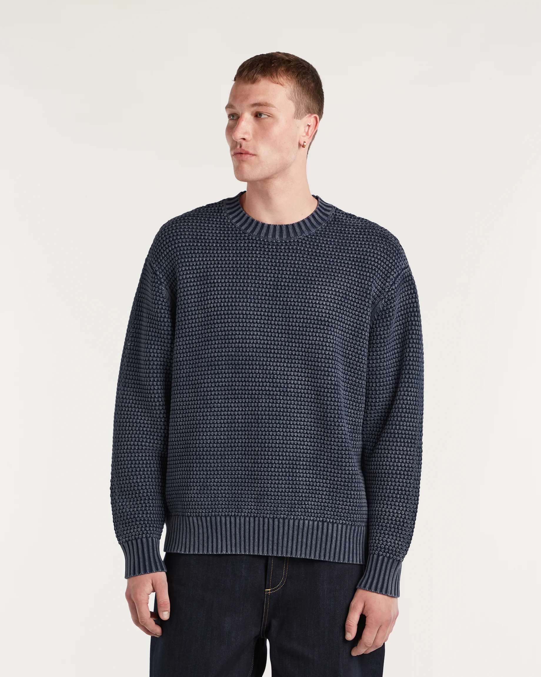 STEFAN KNITTED CREWNECK NAVY BLAZER