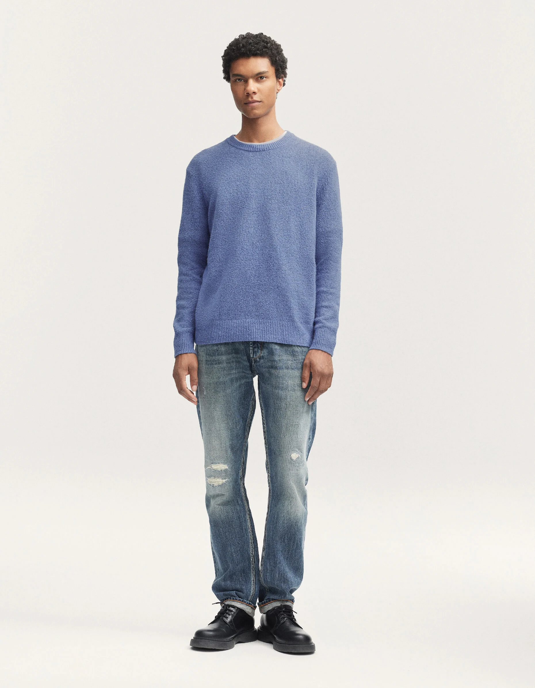 DENHAM CREW KNIT Heavy Cotton Blend