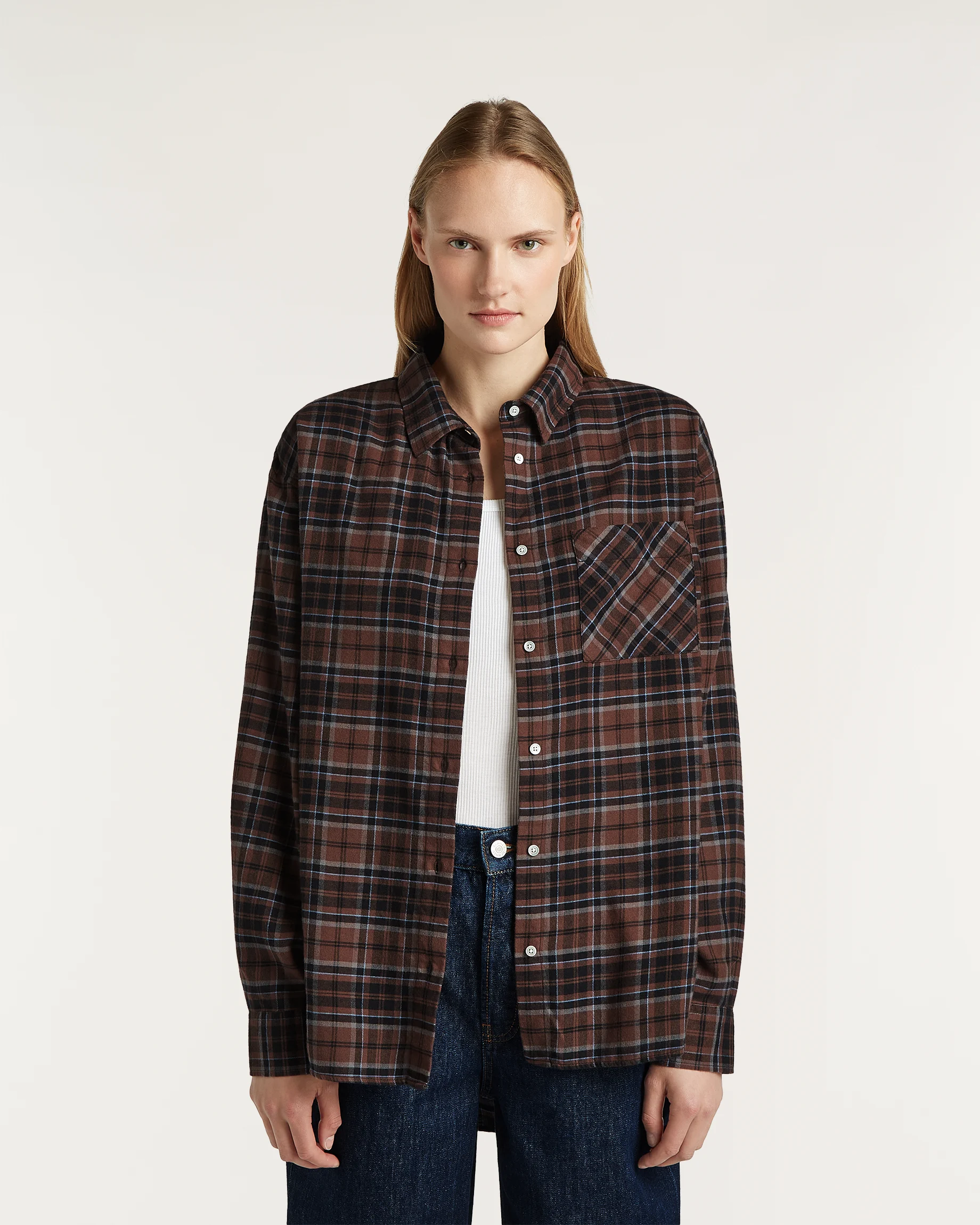 DAHLILA BUTTON SHIRT CHECK