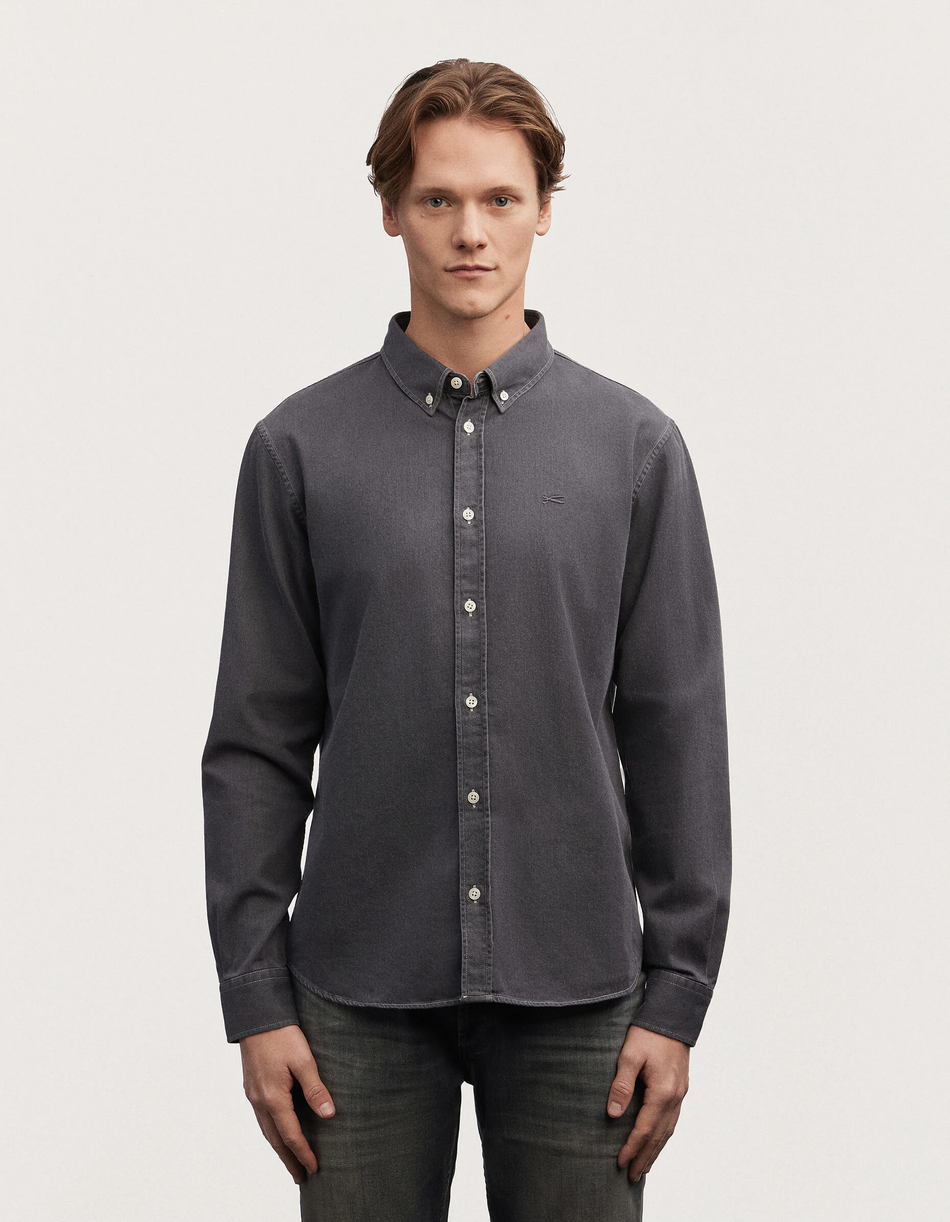 RICH DENIM SHIRT Grey Rinsed