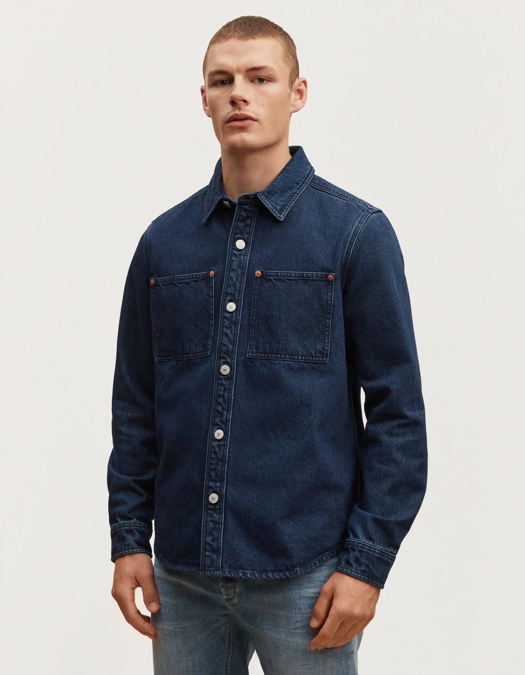 BURTON OVERSHIRT Stone Wash Denim - DENHAM