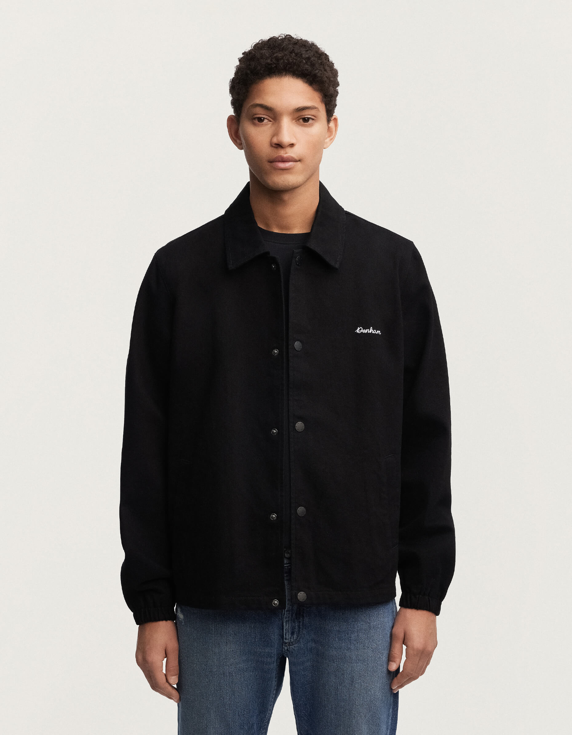 ROY COACH JACKET Rinsed Black Denim - DENHAM