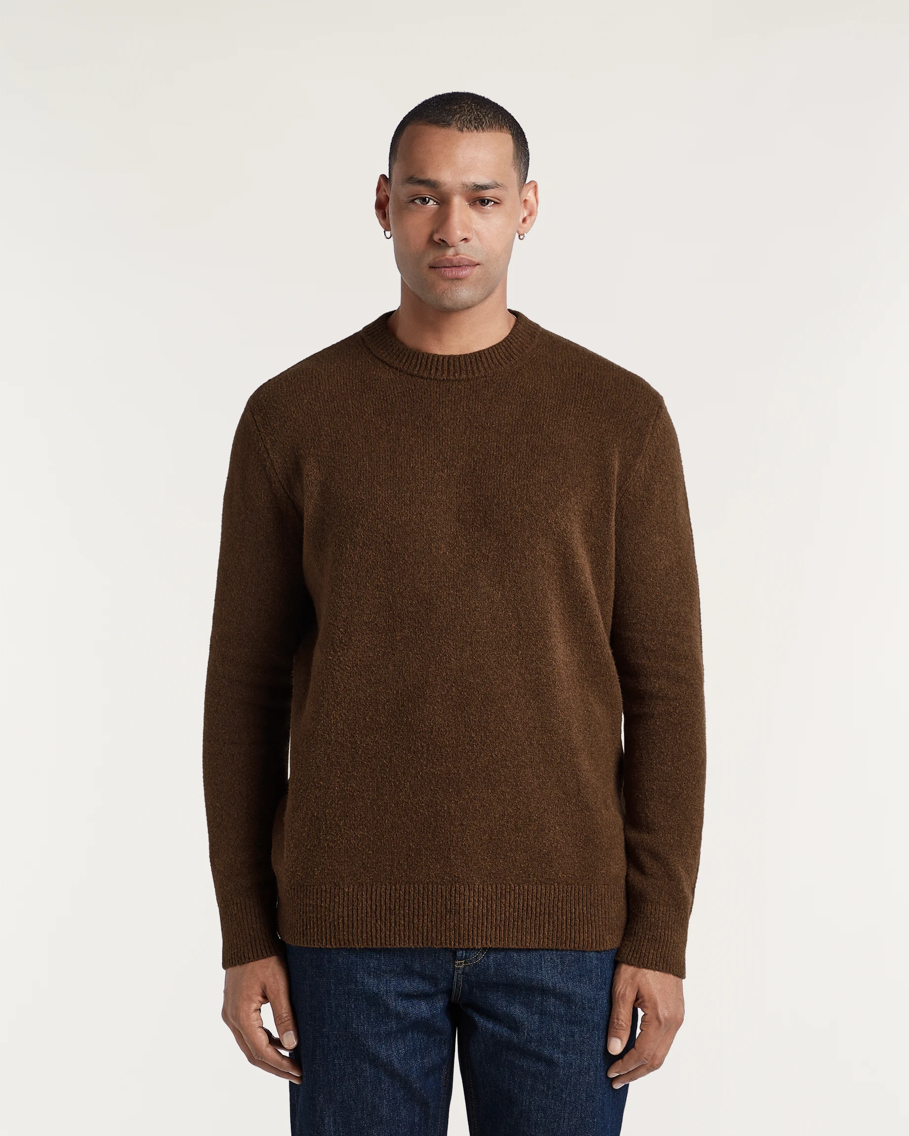 DENHAM CREW KNIT WREN BROWN