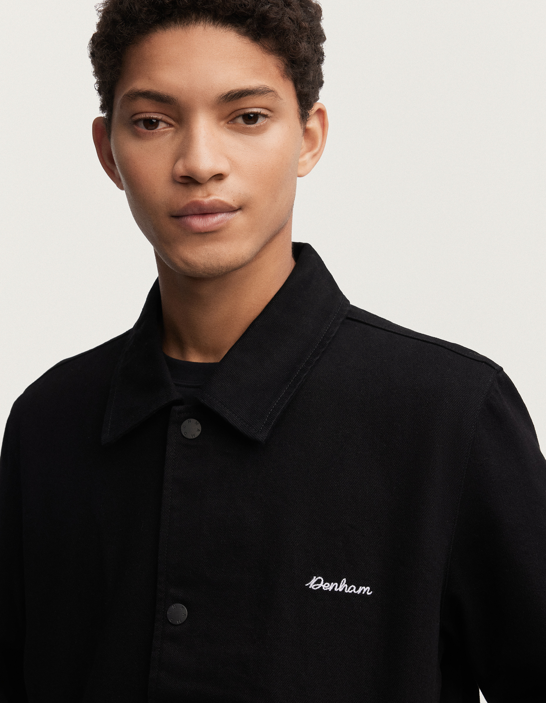 ROY COACH JACKET Rinsed Black Denim - DENHAM