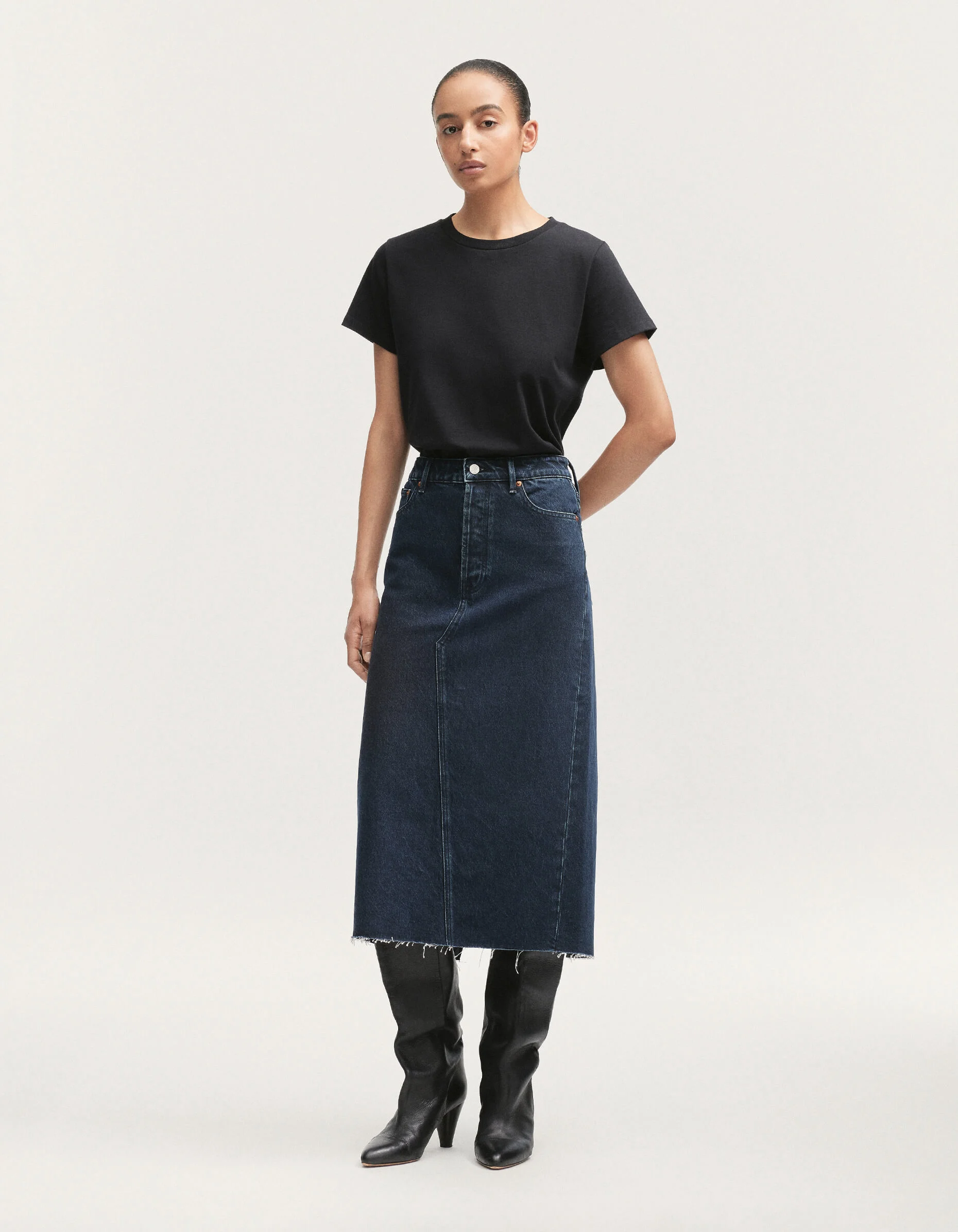 CHIKA SKIRT Shadow Blue Black