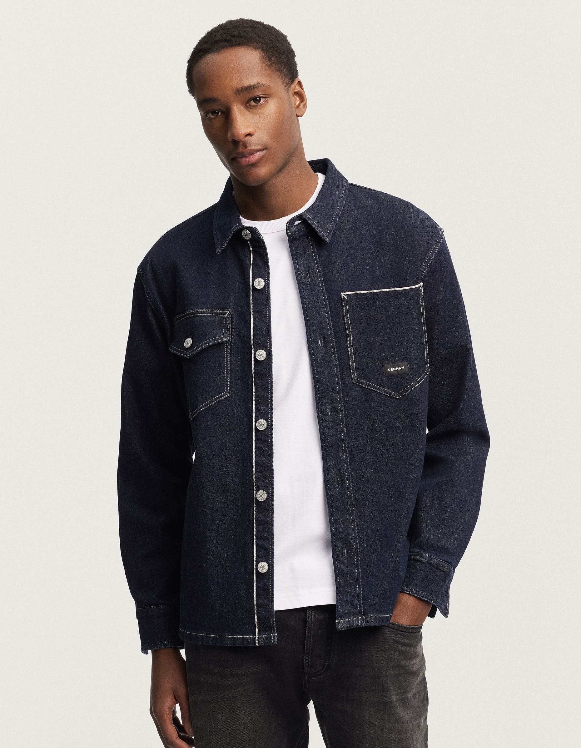 LAND DENIM OVERSHIRT Dark Rinsed Indigo - DENHAM