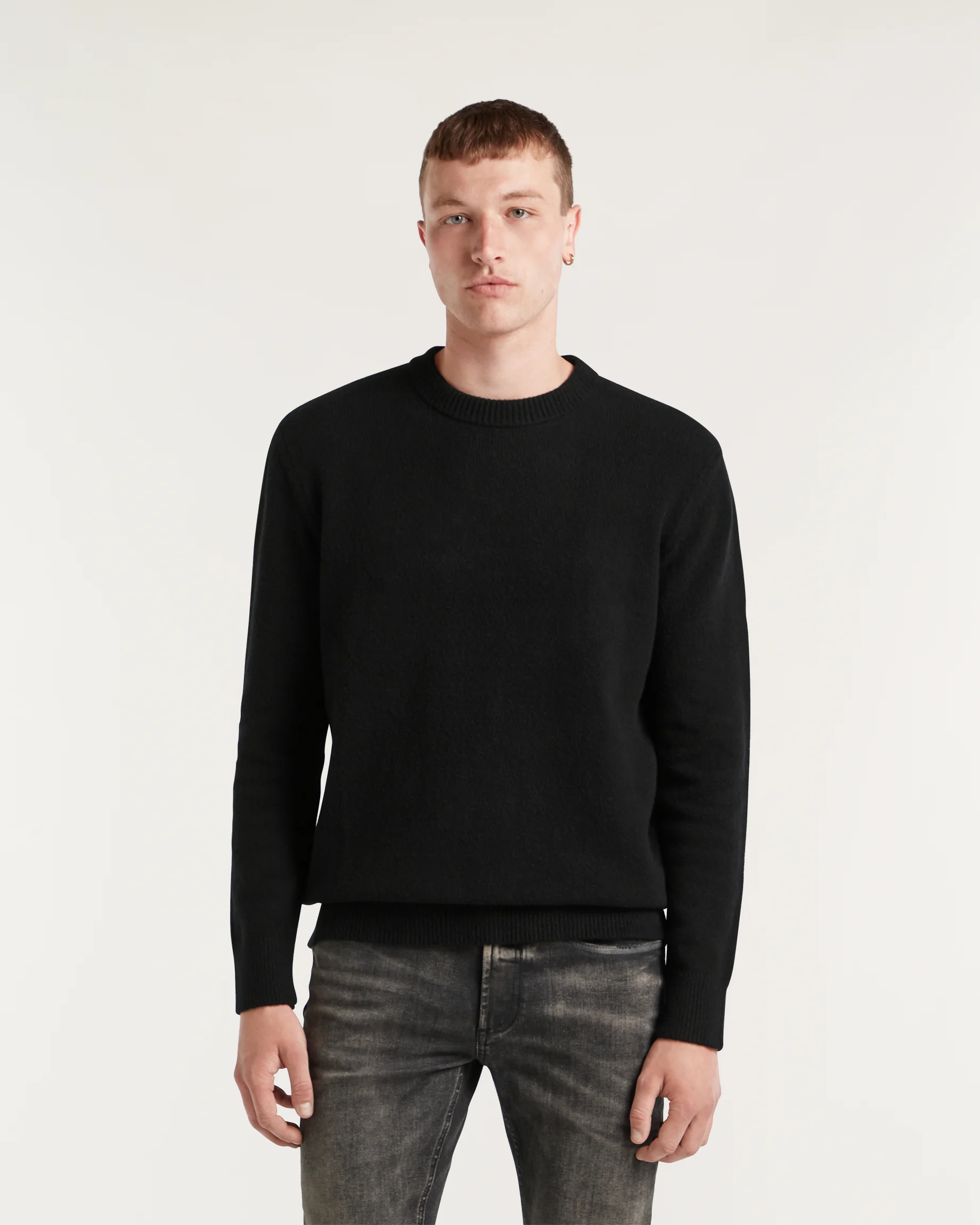 DENHAM CREW KNIT BLACK