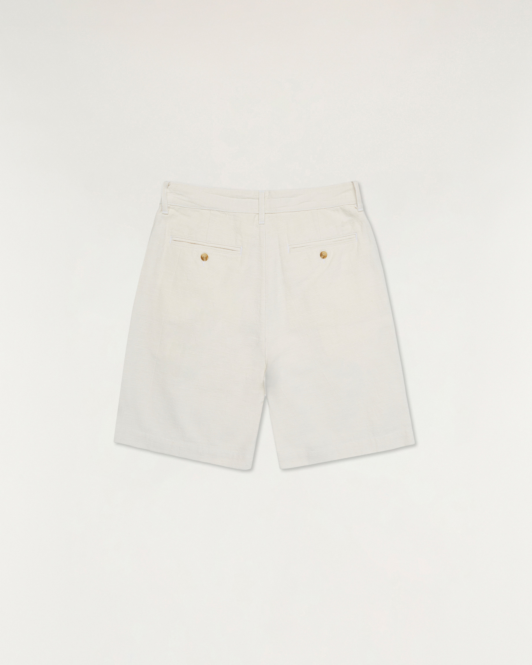 SASUKE PLEATED SHORT Structured Cotton Linen - DENHAM