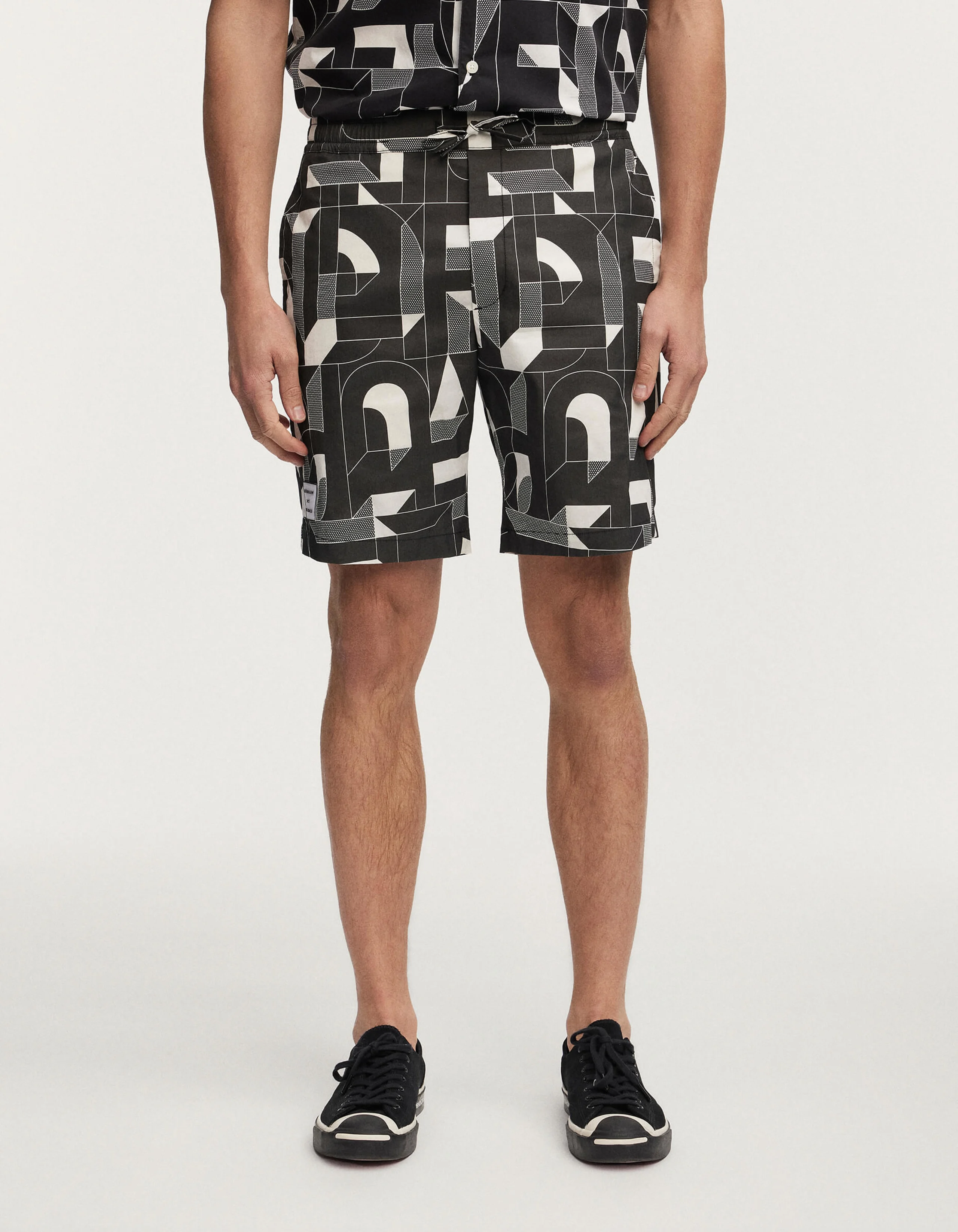 DXSAID CARLTON WORK SHORT Monochrome Print