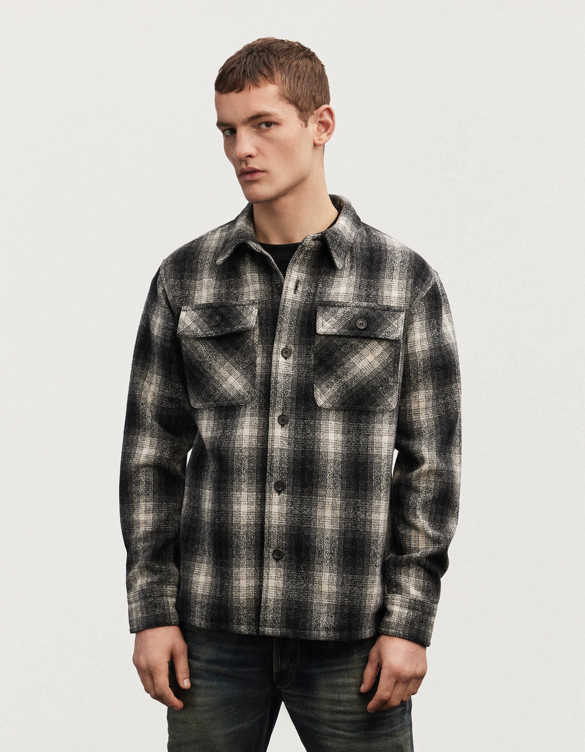 OLIVER CHECK OVERSHIRT Wool Blend