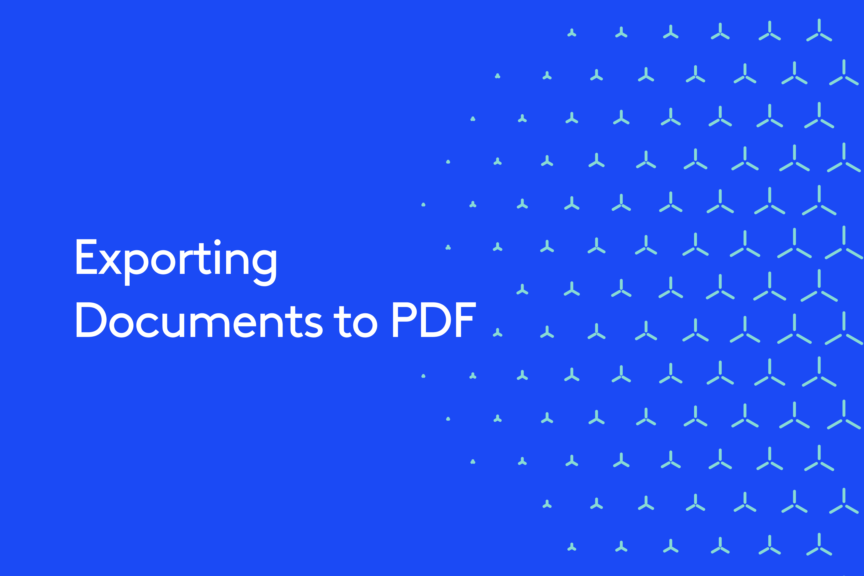 Exporting Documents to PDF