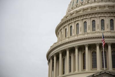 A photo of the dome of the U.S. Capitol building. 