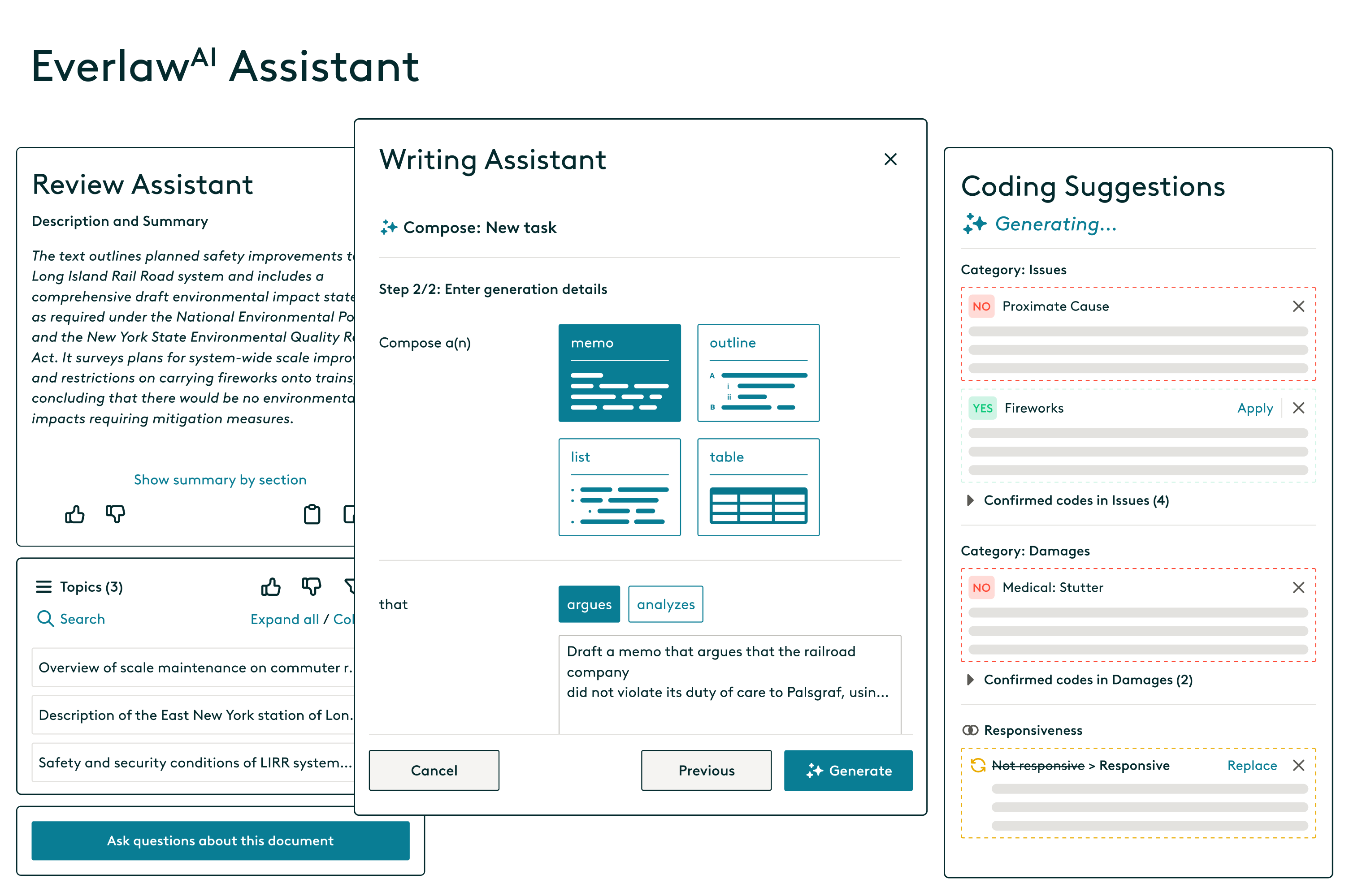 Everlaw AI Assistant Product Page | Cloud-Native Ediscovery Software ...