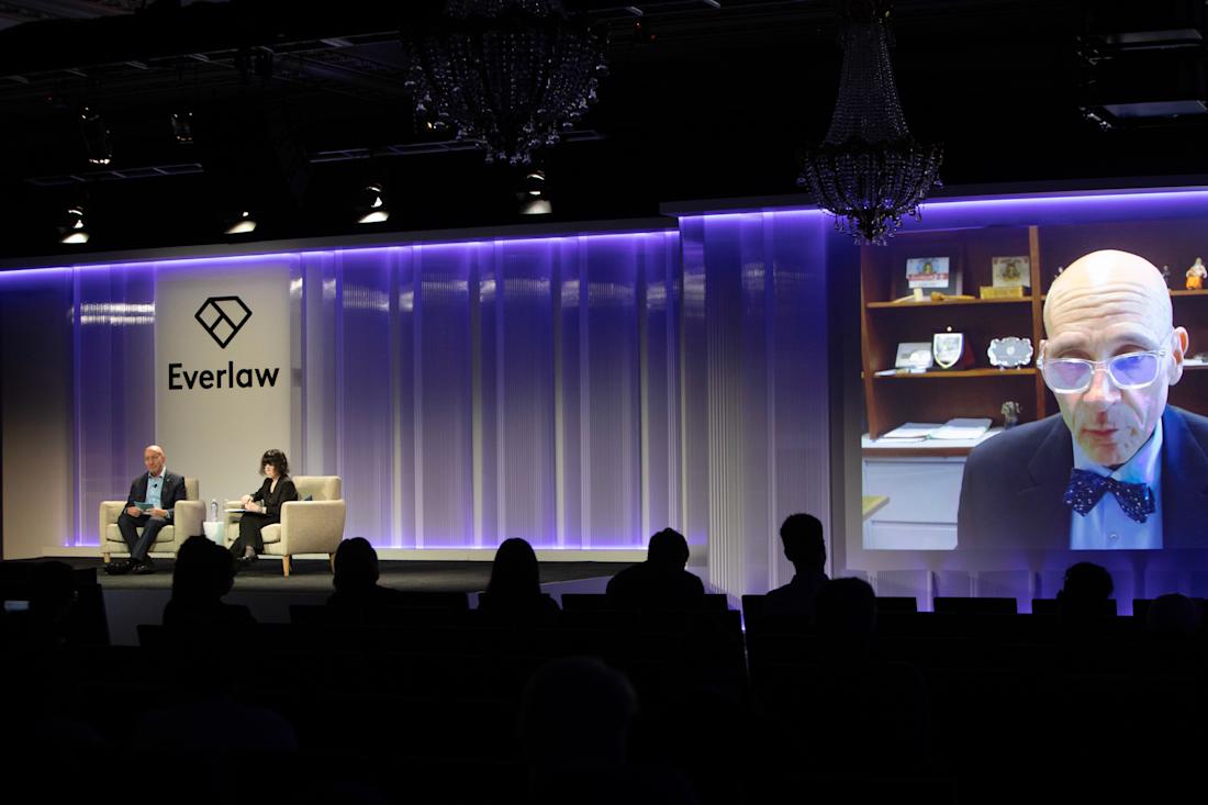 Judge Grimm speaks alongside Professor Maura Grossman at Everlaw Summit.