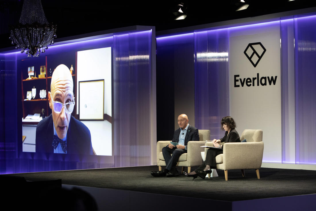 Judge Grimm speaks as part of a panel on generative AI at Everlaw Summit.