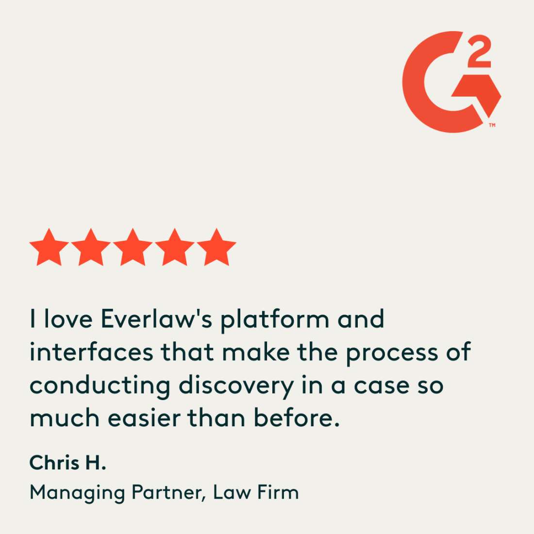 G2 Quote Card, Chris H., Managing Partner, Law Firm