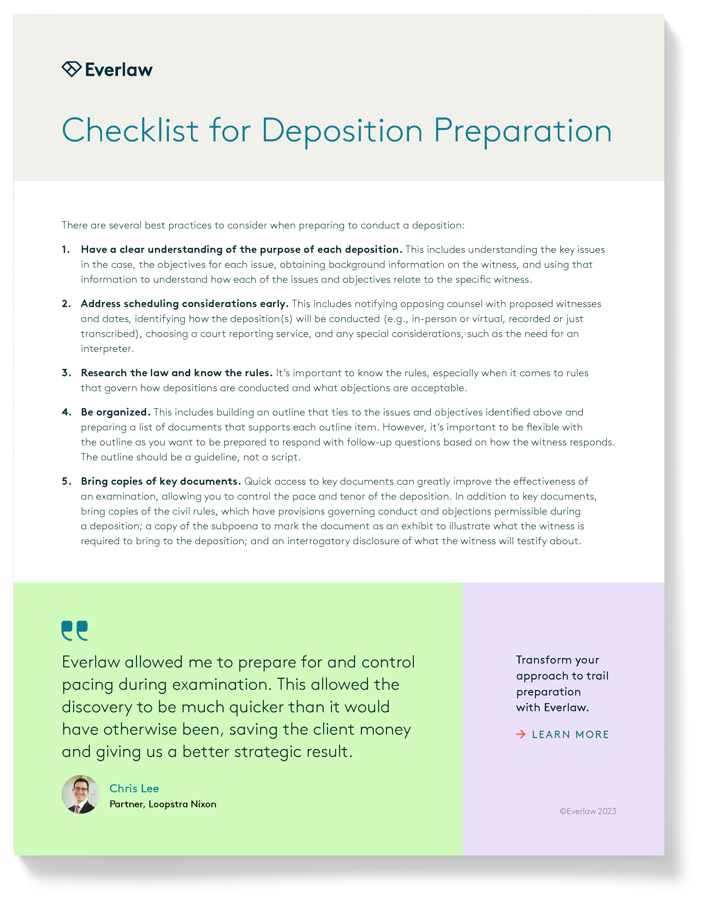 Deposition Prep Checklist Thumbnail