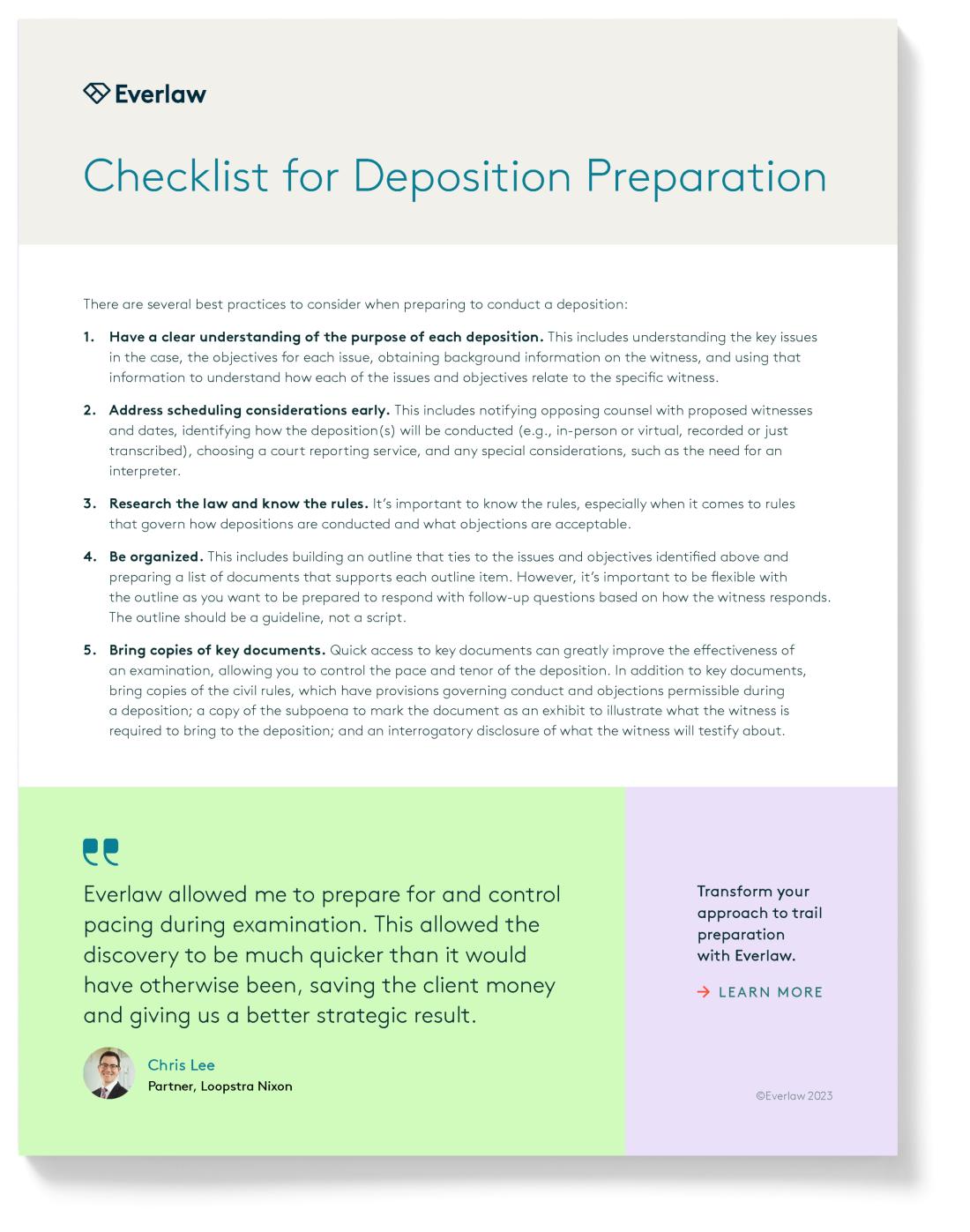 Deposition Prep Checklist Thumbnail