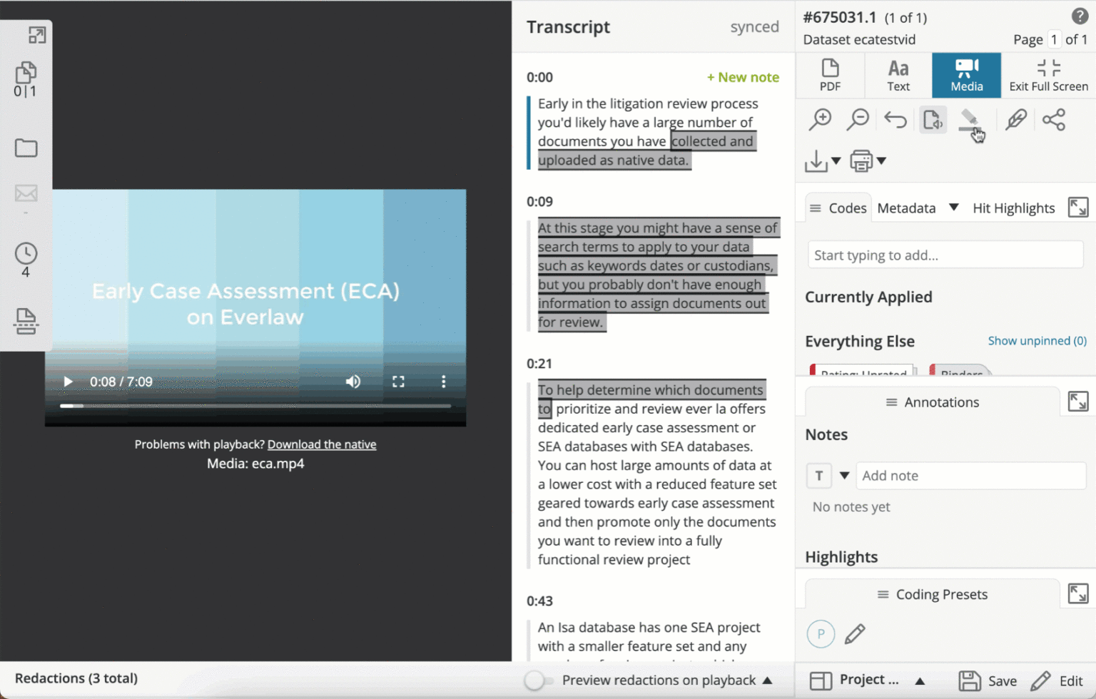Redaction in Everlaw