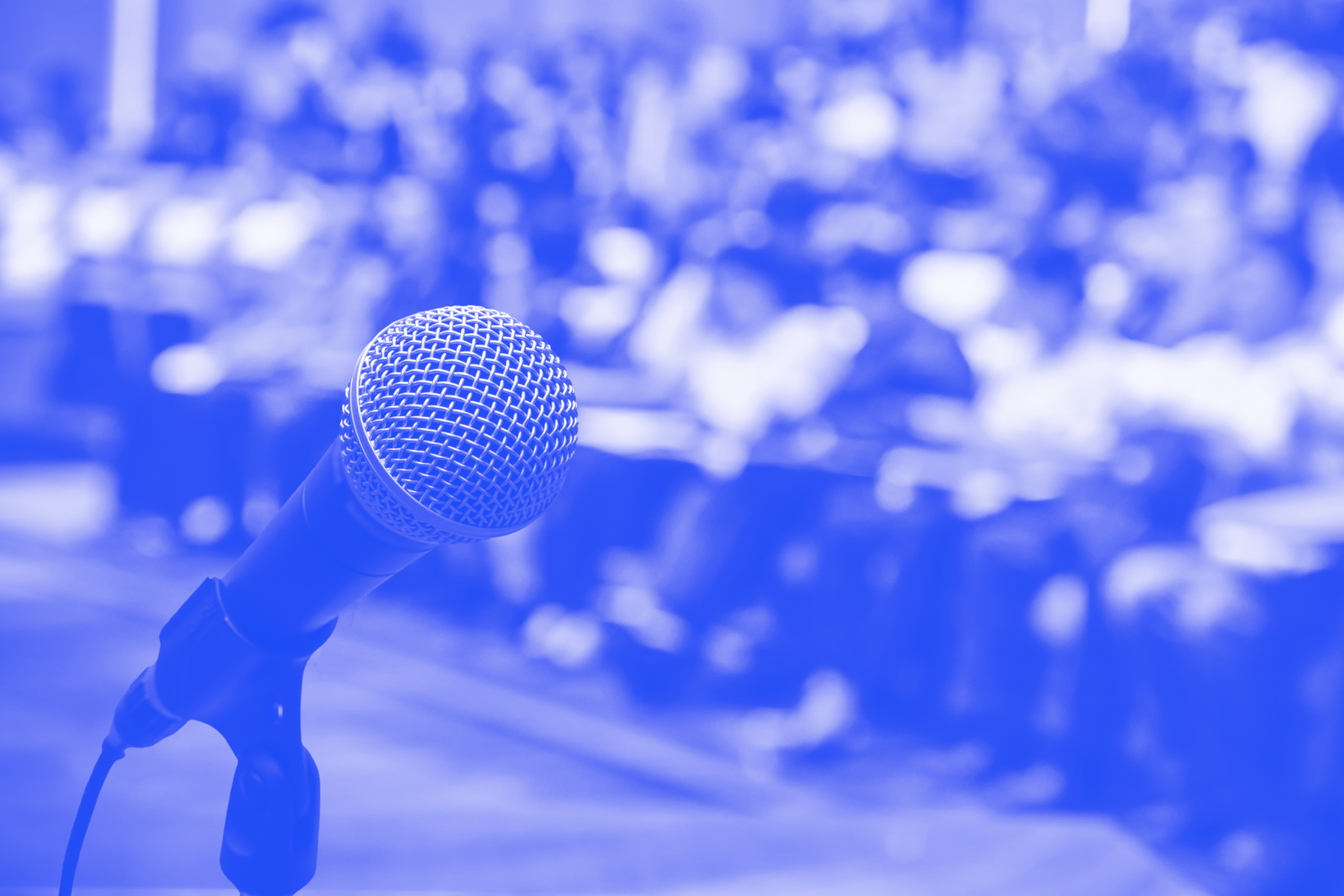 Blog card - microphone - blue