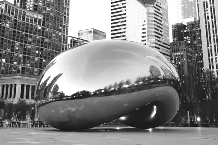 Chicago Bean Photo Grayscale