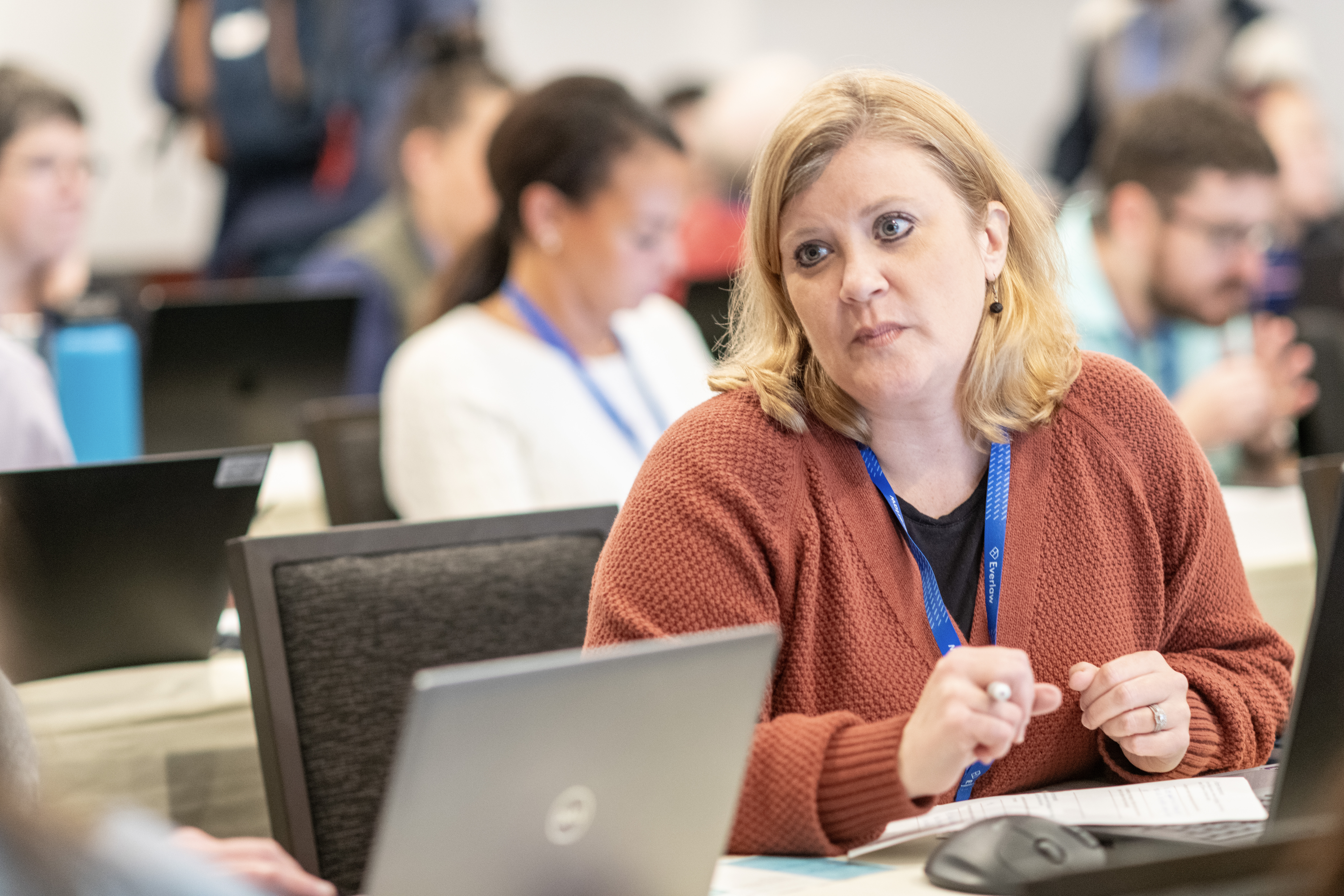 Christine Bracken-Moore, Paralegal at Clark Partington, takes part in live training at Everlaw Summit.