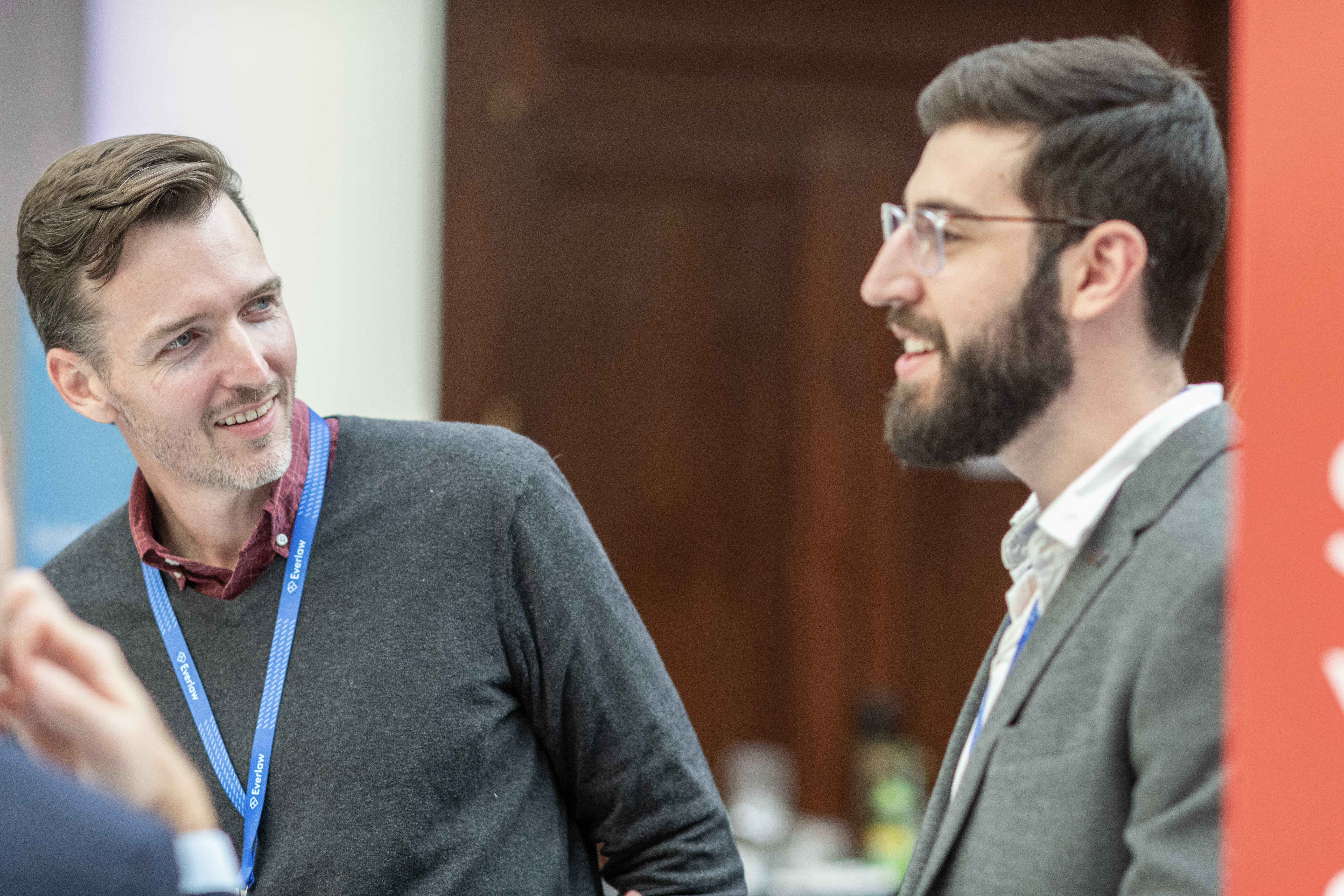 Two attendees talk at Everlaw Summit