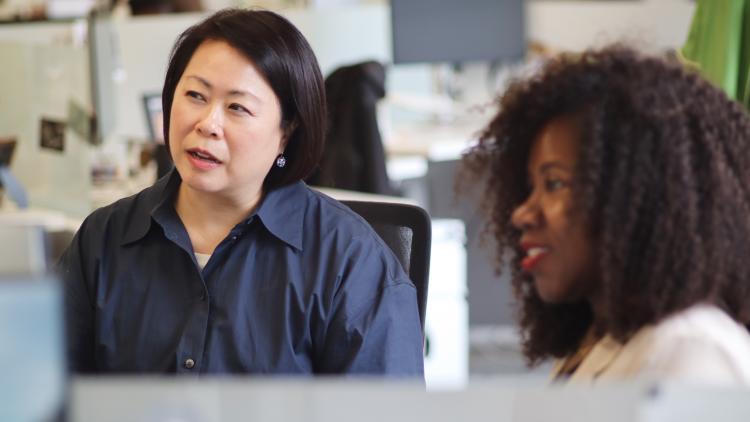 Catherine and Joan in office