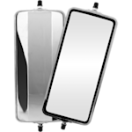 16" Stainless Steel Round Corner Mirrors