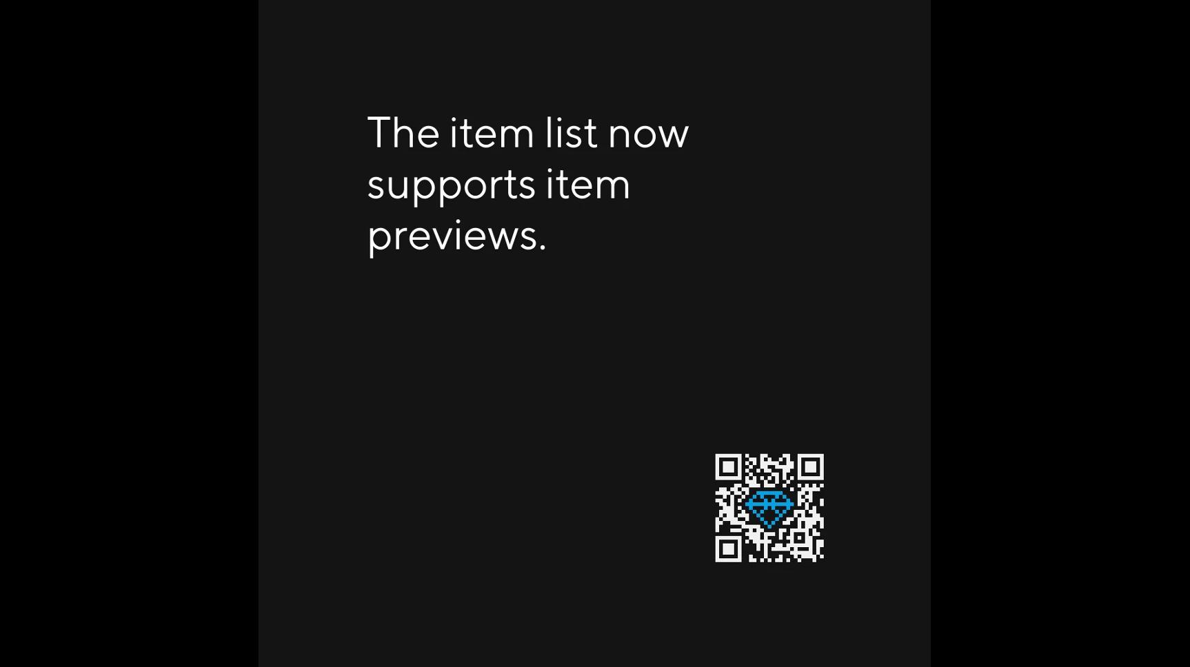 Item list supports item previews