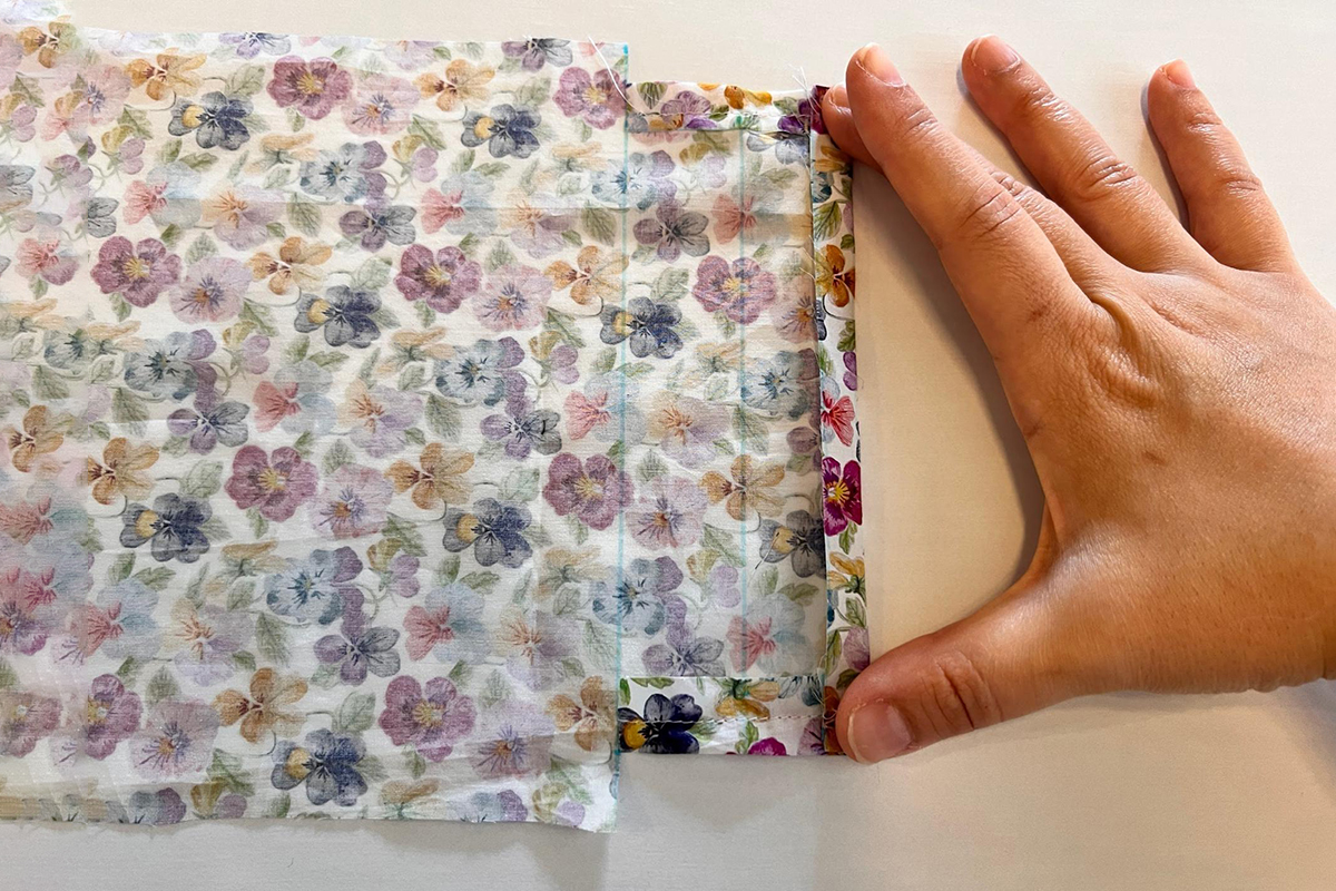 1枚仕立て裏地なしのカンタン巾着袋の作り方/隠しマチ（折りマチ