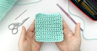 かぎ針で細編みのスワッチを編んでみよう！