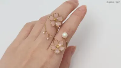 春コーデのワンポイントに！ぴったりサイズのレジンの桜の指輪の作り方