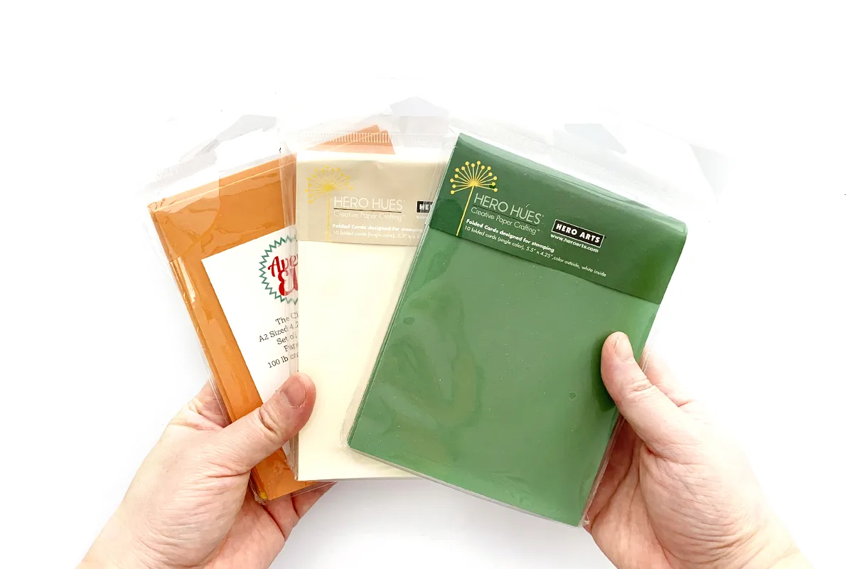 folded cards packaged